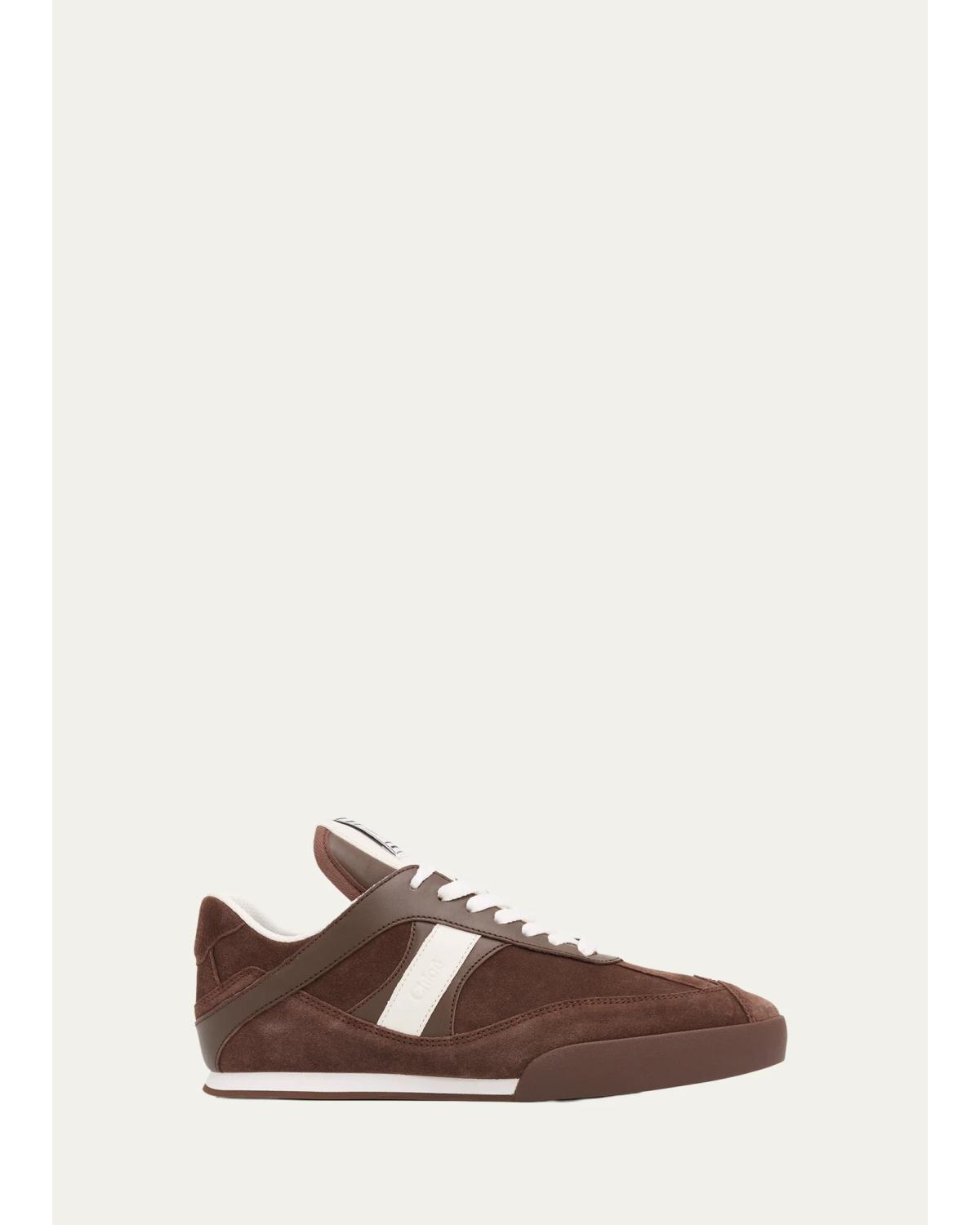 Kick Mixed Leather Retro Low-Top Sneakers