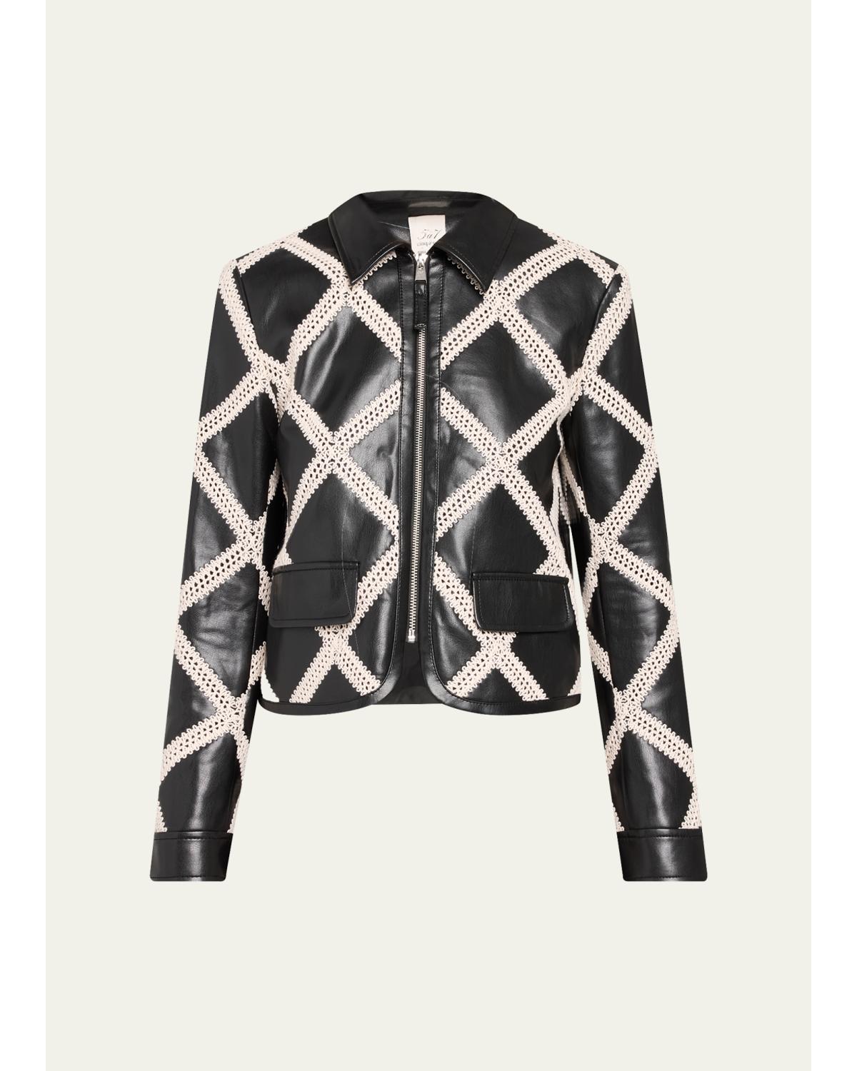 Audree Crochet-Trim Faux Jacket