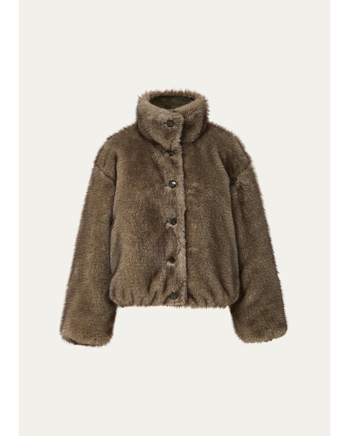 Varell Reversible Faux Fur Bomber Jacket