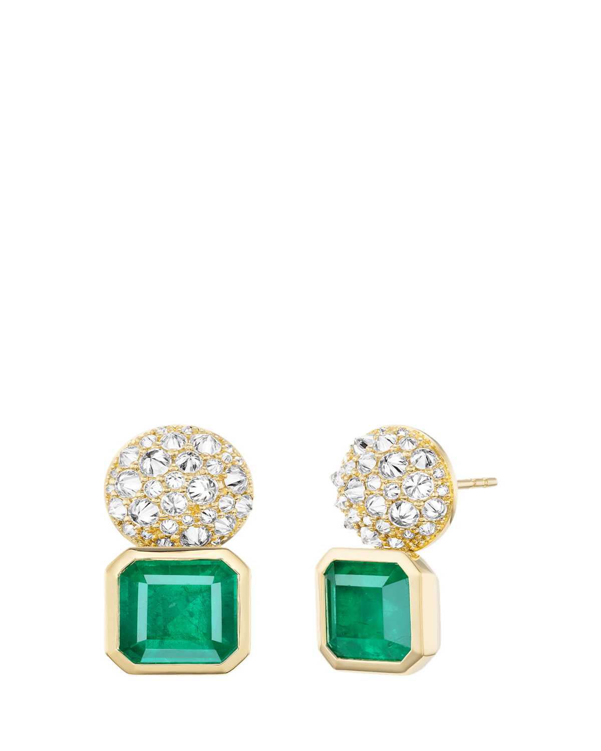 Emily P. Wheeler Emerald Spike Stud Earrings with Diamonds | Thumbnail 2