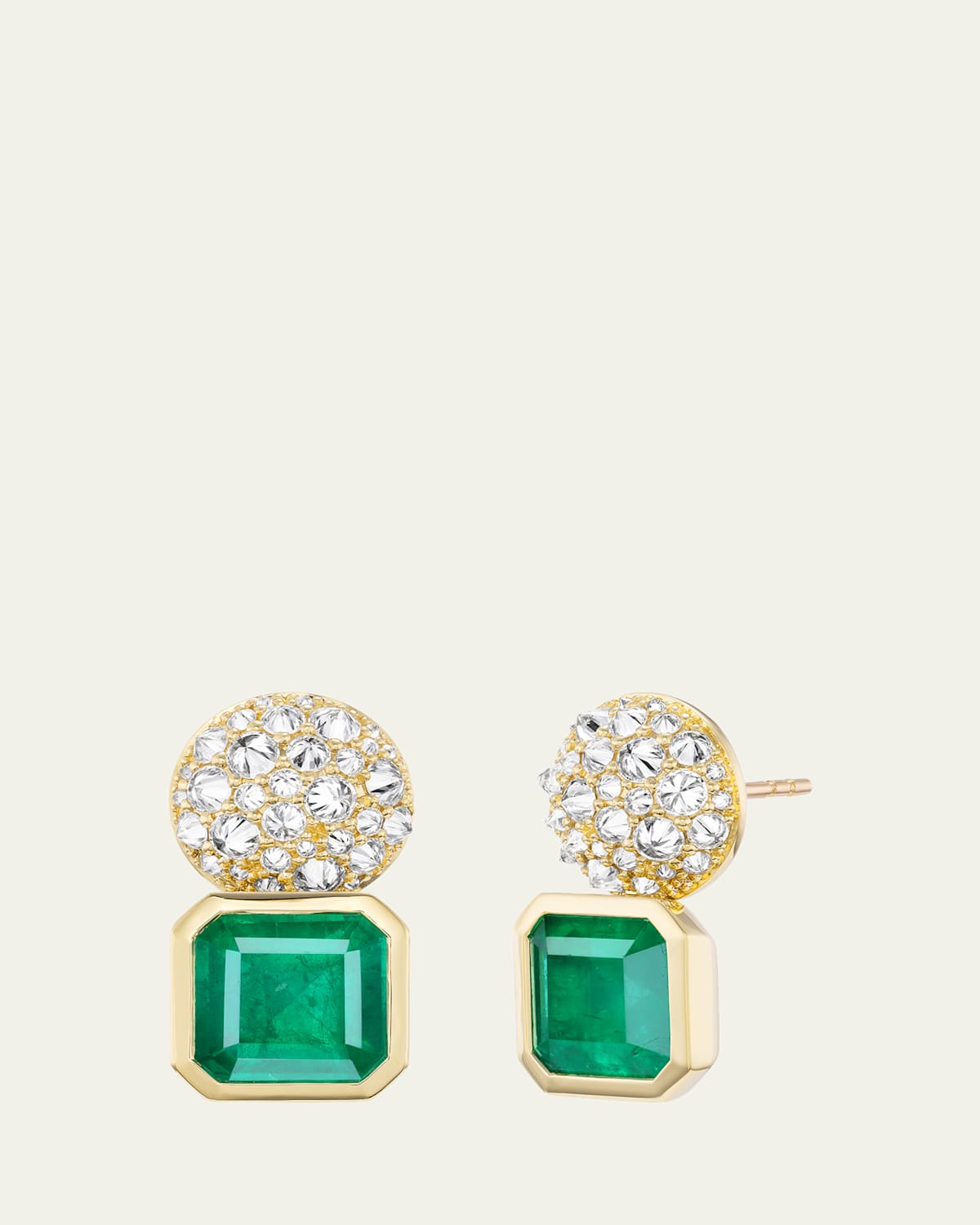 Emily P. Wheeler Emerald Spike Stud Earrings with Diamonds | Thumbnail 1
