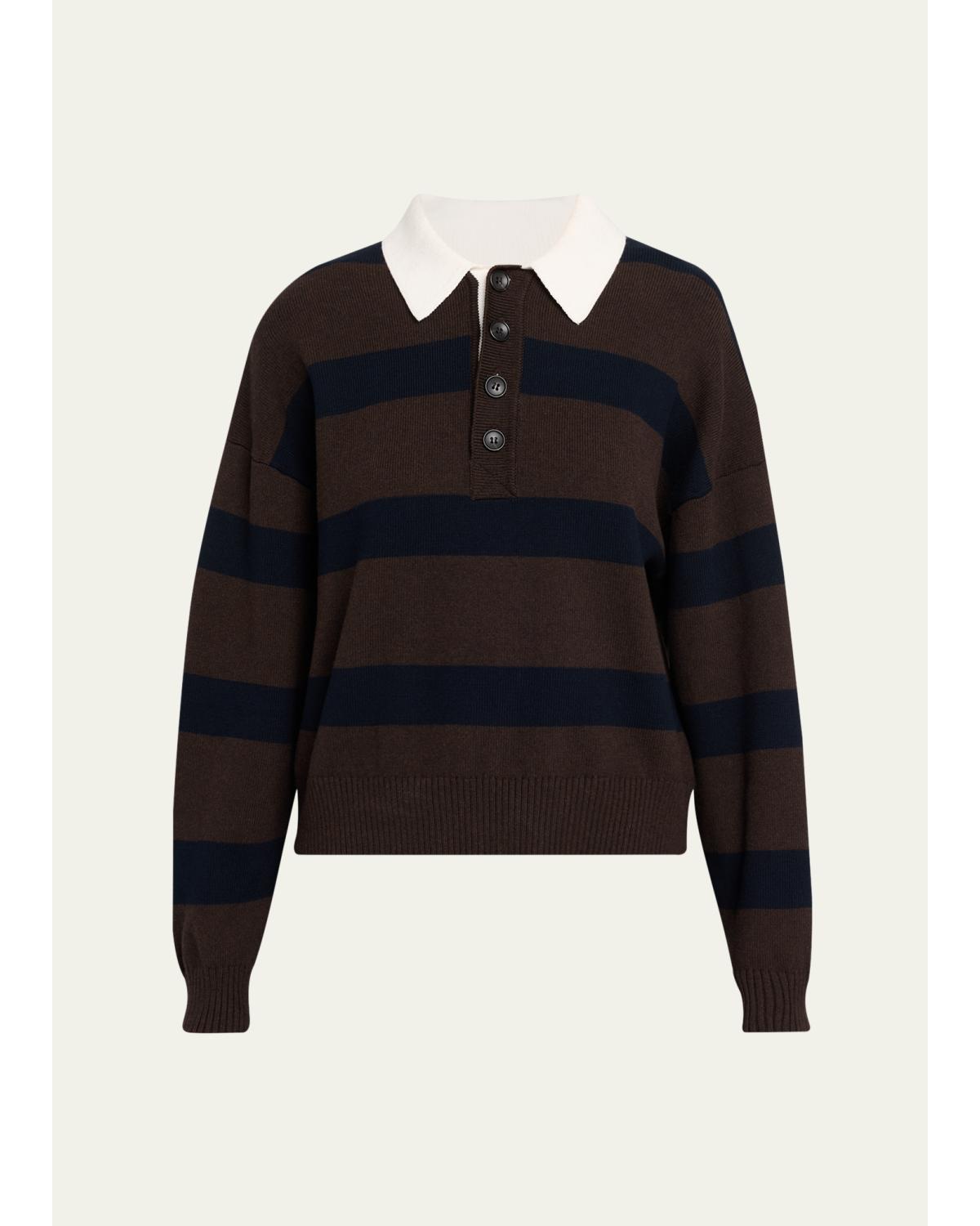 Alexa Striped Polo Sweater