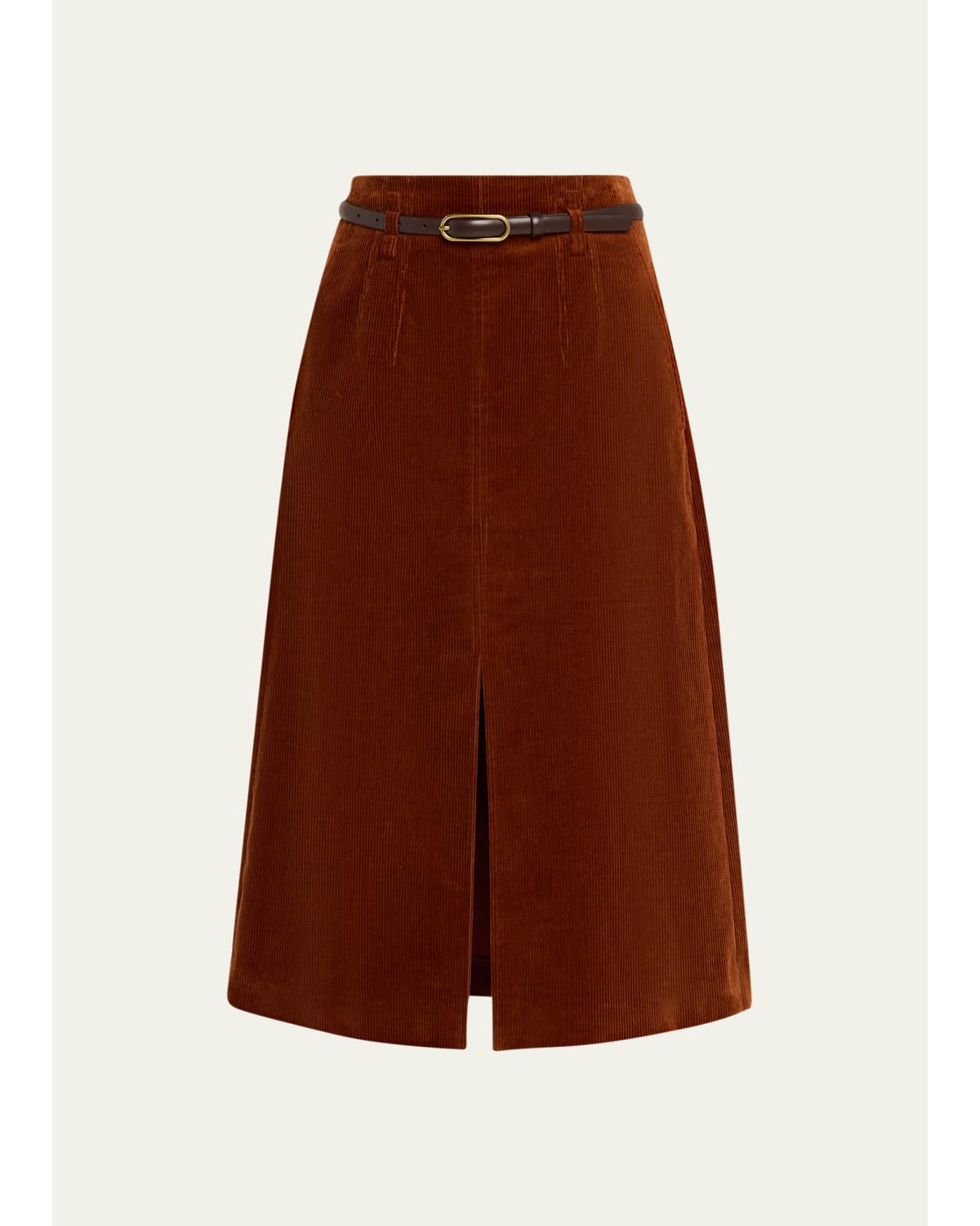 Alexie Corduroy Midi Skirt