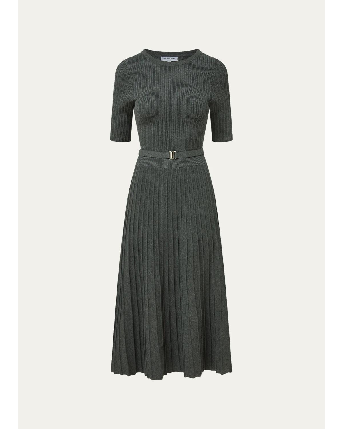 Elthea Belted Midi Knit Dress