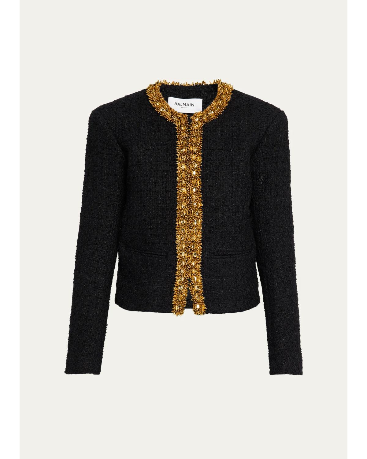 Tweed Collarless Jacket