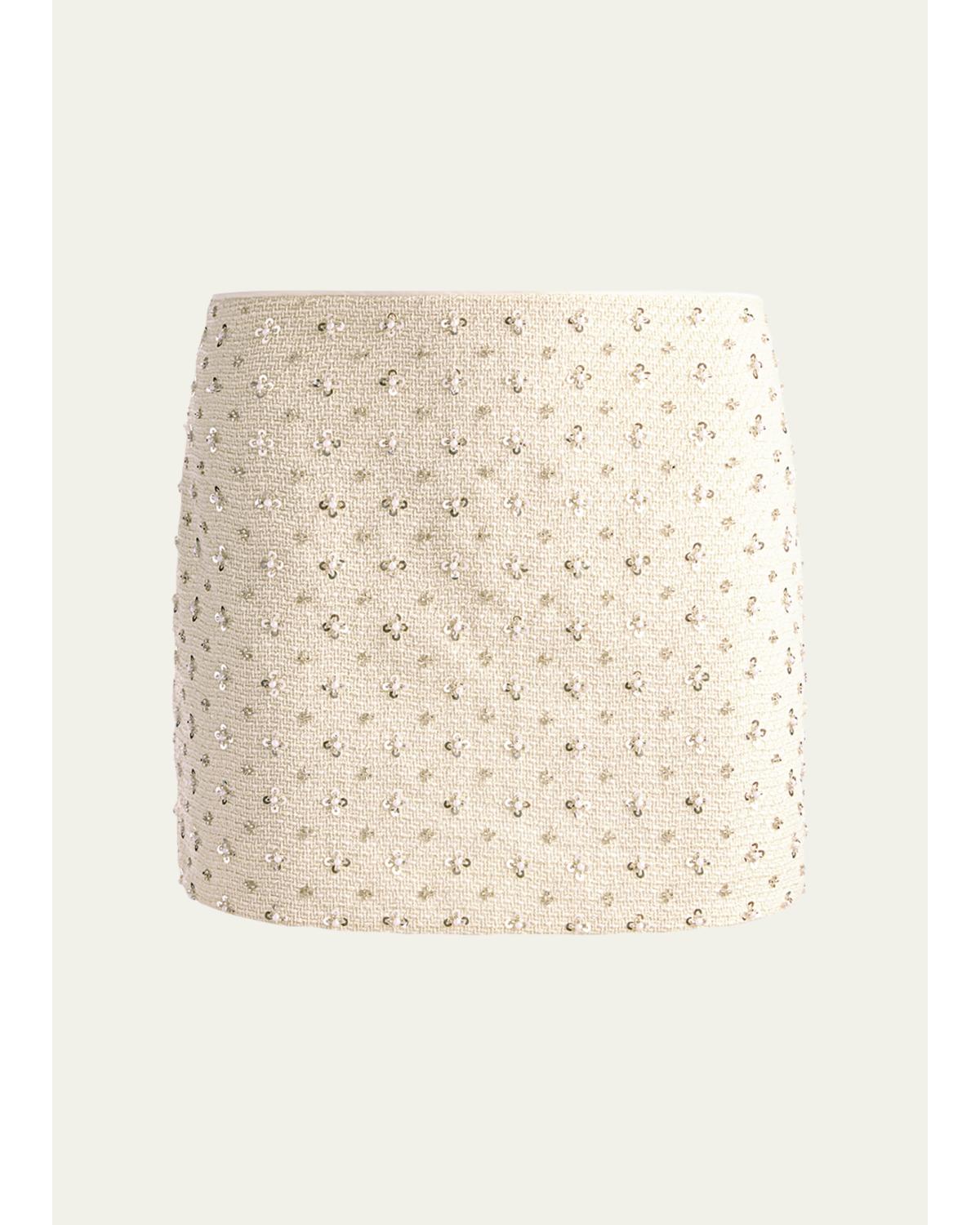 Rubi Low-Rise Embellished Tweed Mini