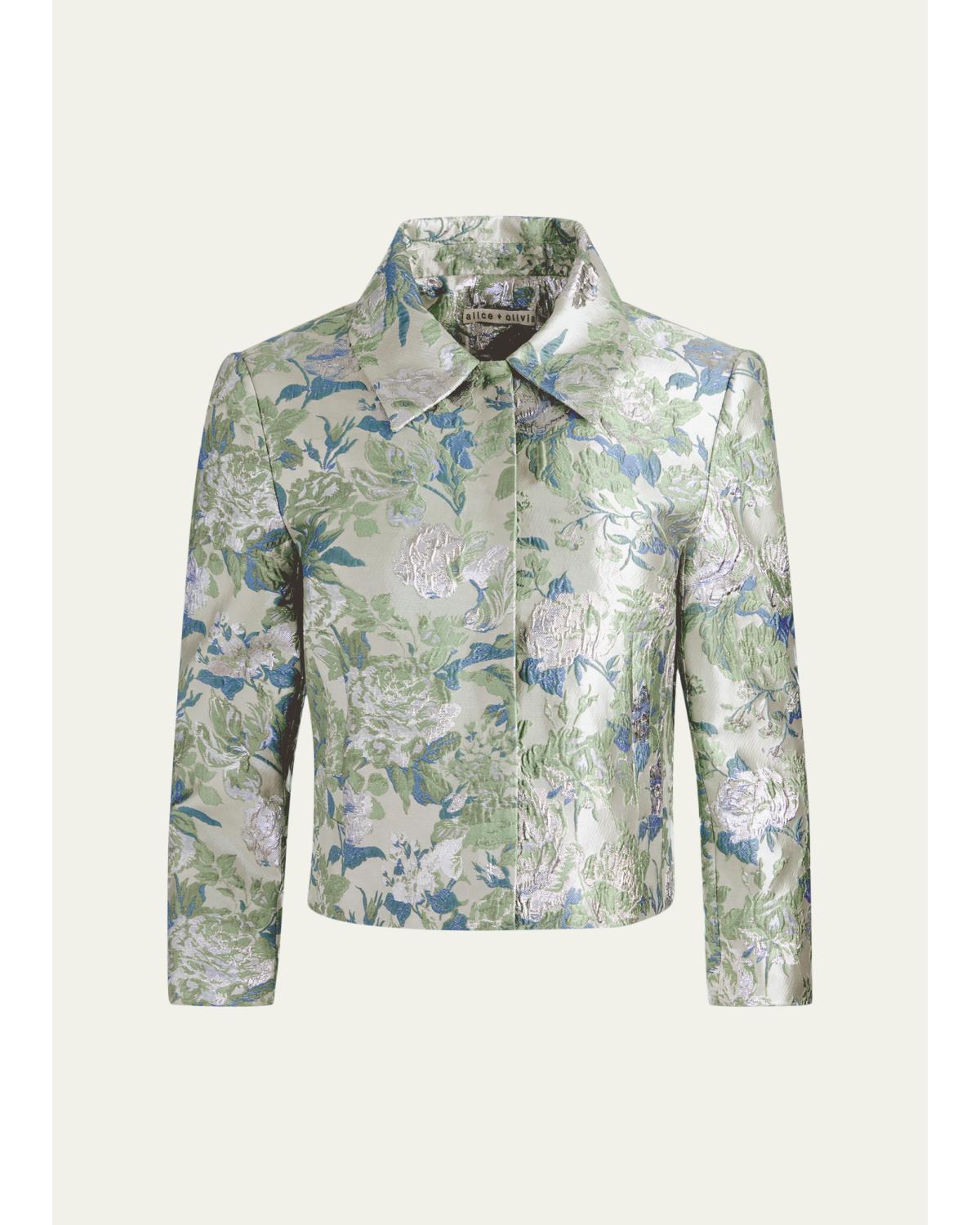 Weston Metallic Jacquard Cropped Jacket