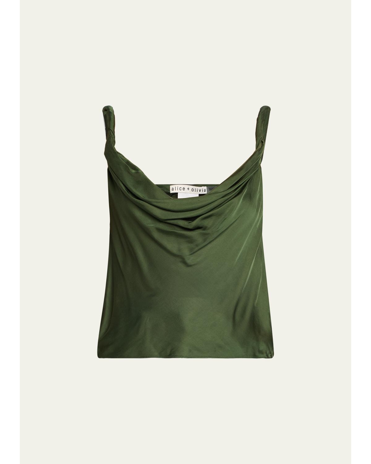 Monique Twisted-Strap Satin Tank Top