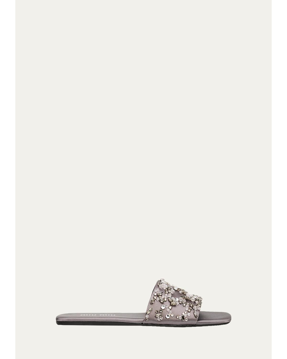Satin Slide Sandals