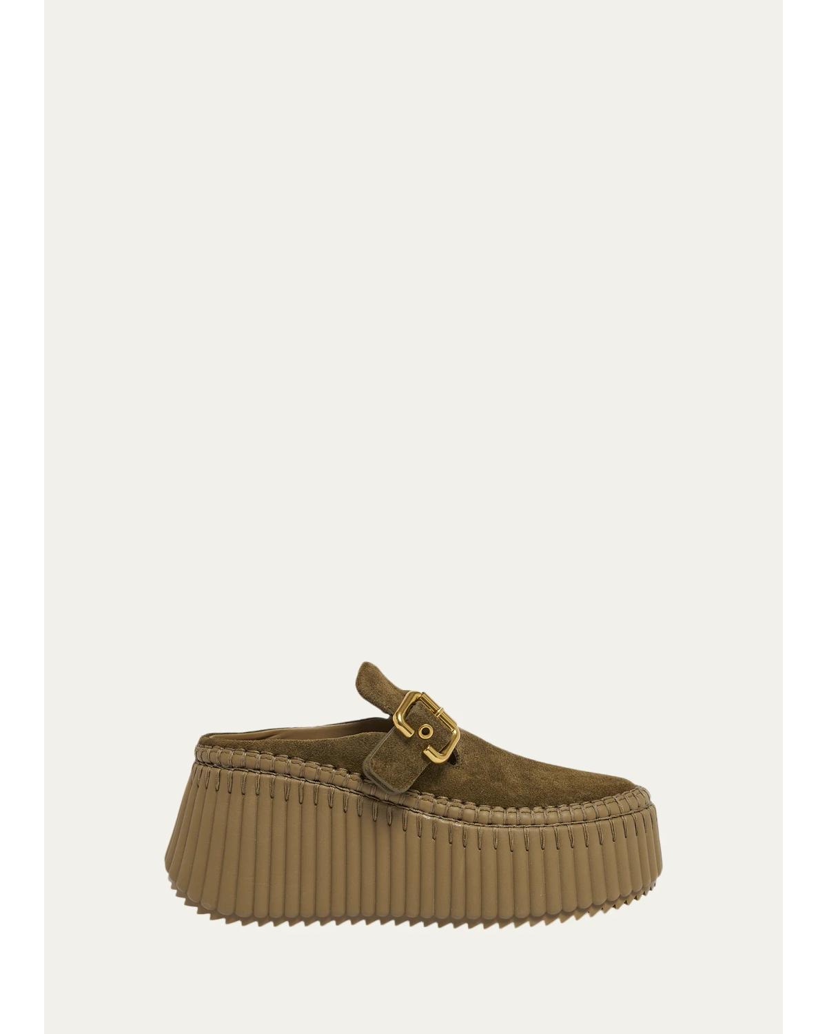 75Mm Nama Suede Platform Clogs