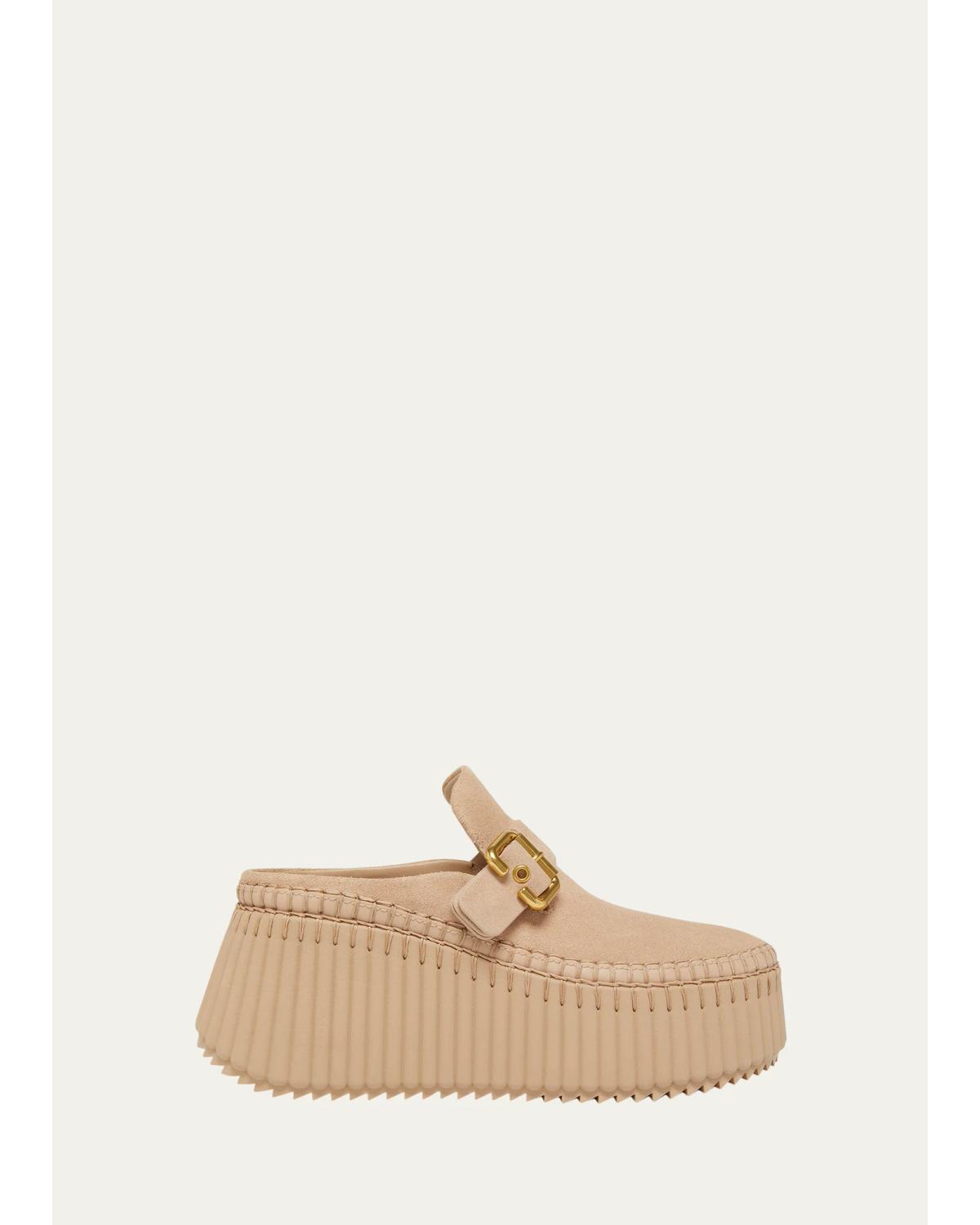 75Mm Nama Suede Platform Clogs