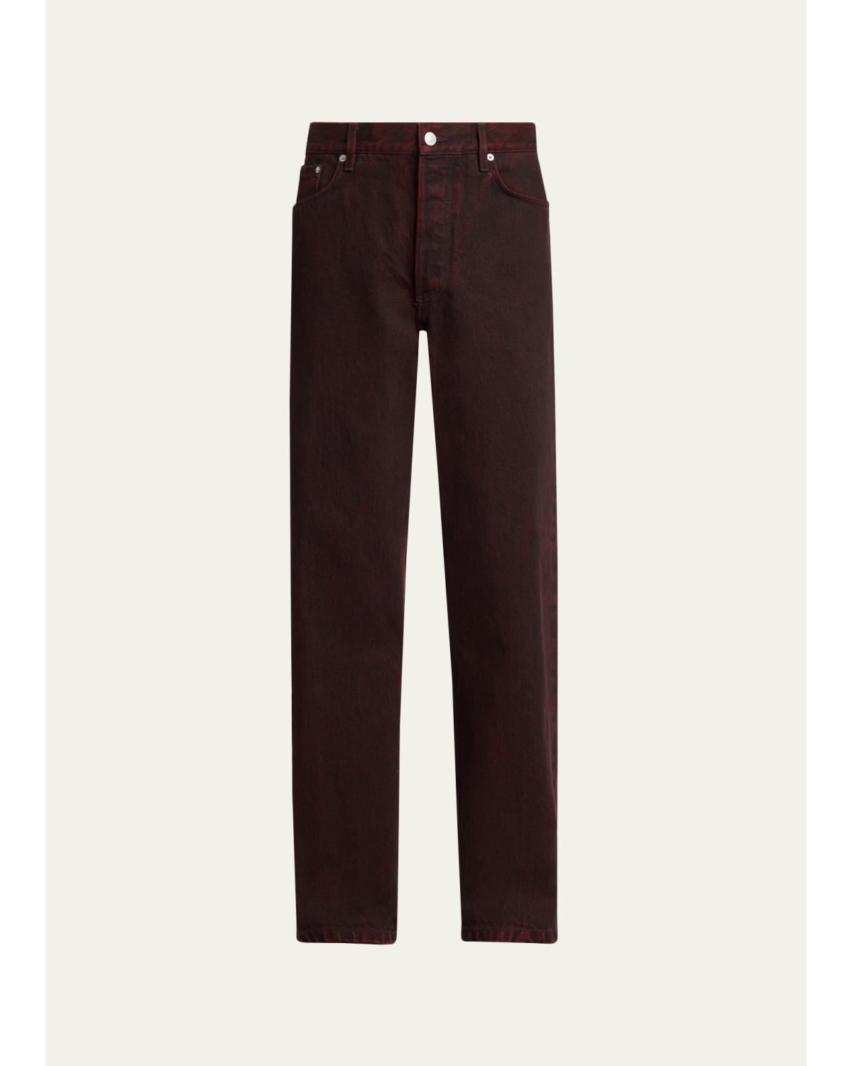 Men'S Stonewash Straight Leg Five-Pocket Pants