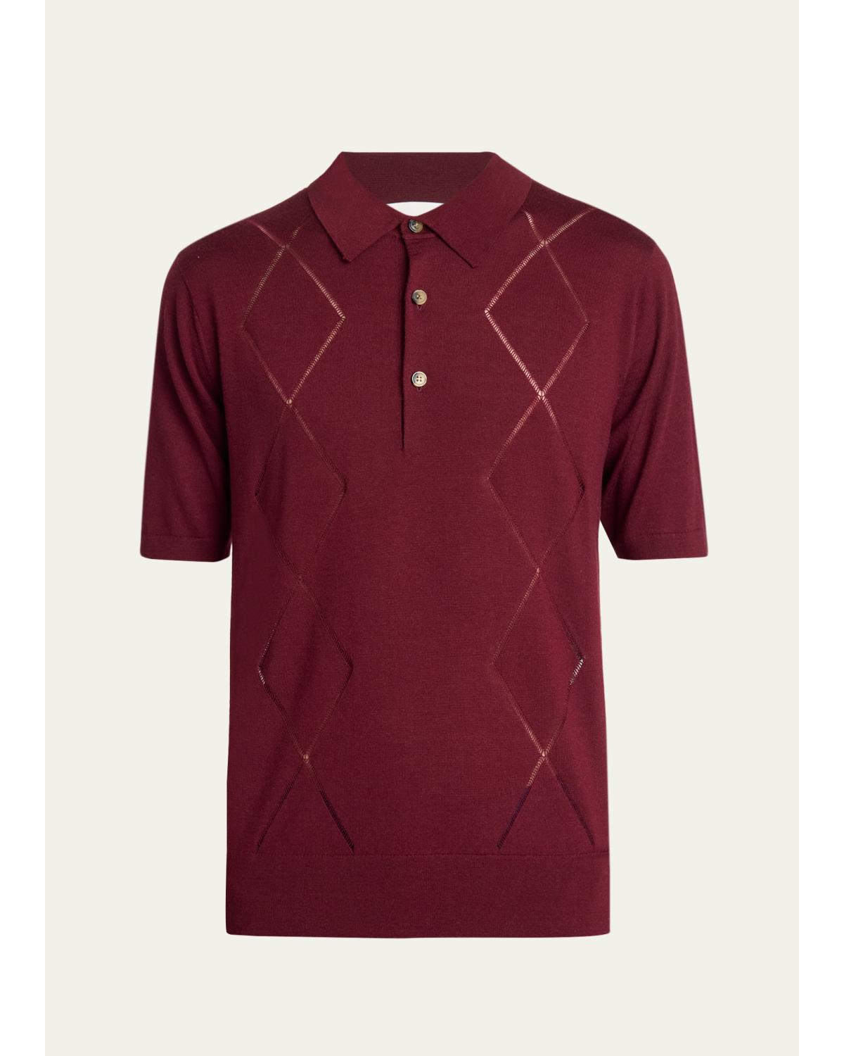Men'S Cotton Argyle Wool Polo