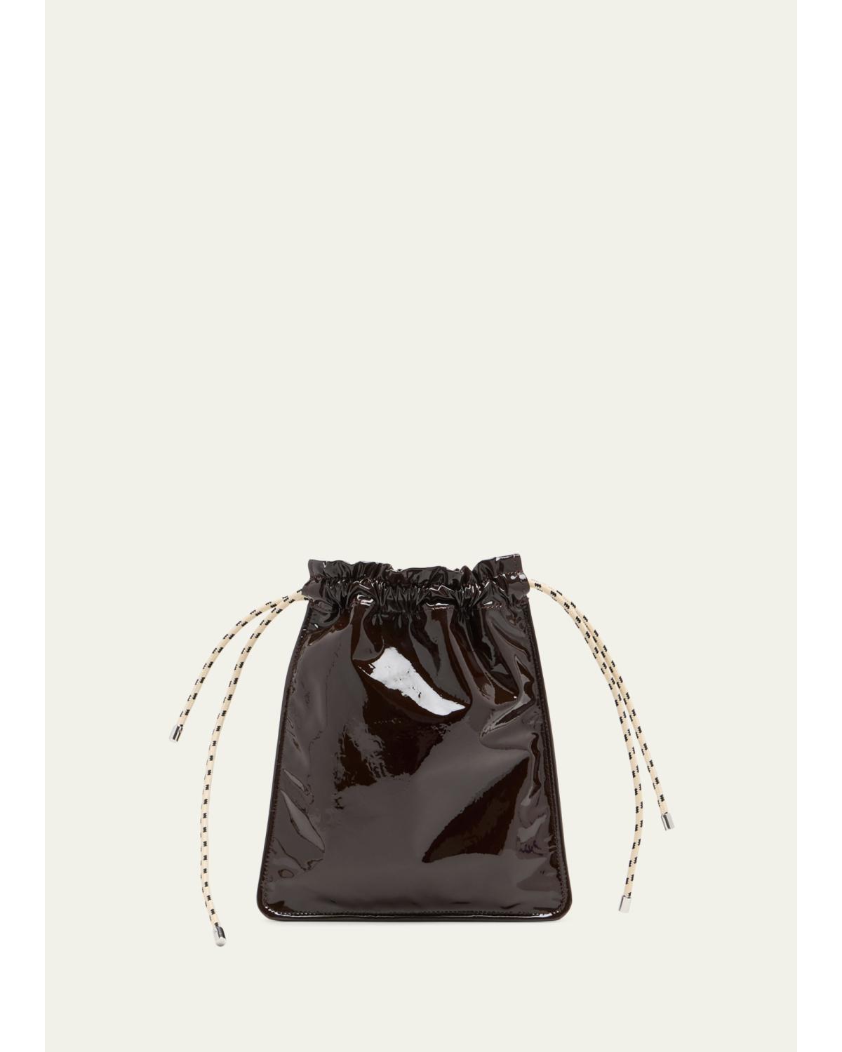 Plan C Patent Leather Pouch Bag In Black