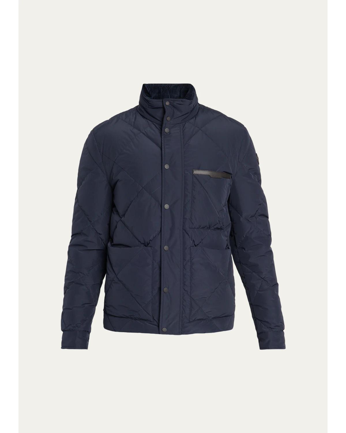 Men'S Aquaflect Quilted Leather-Trim Jacket