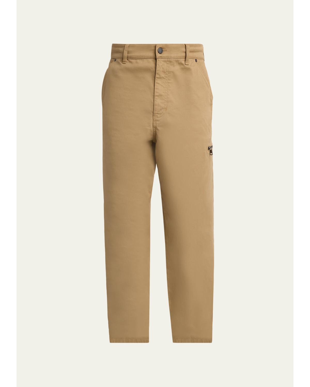 Men'S Gabardine Straight-Leg Pants