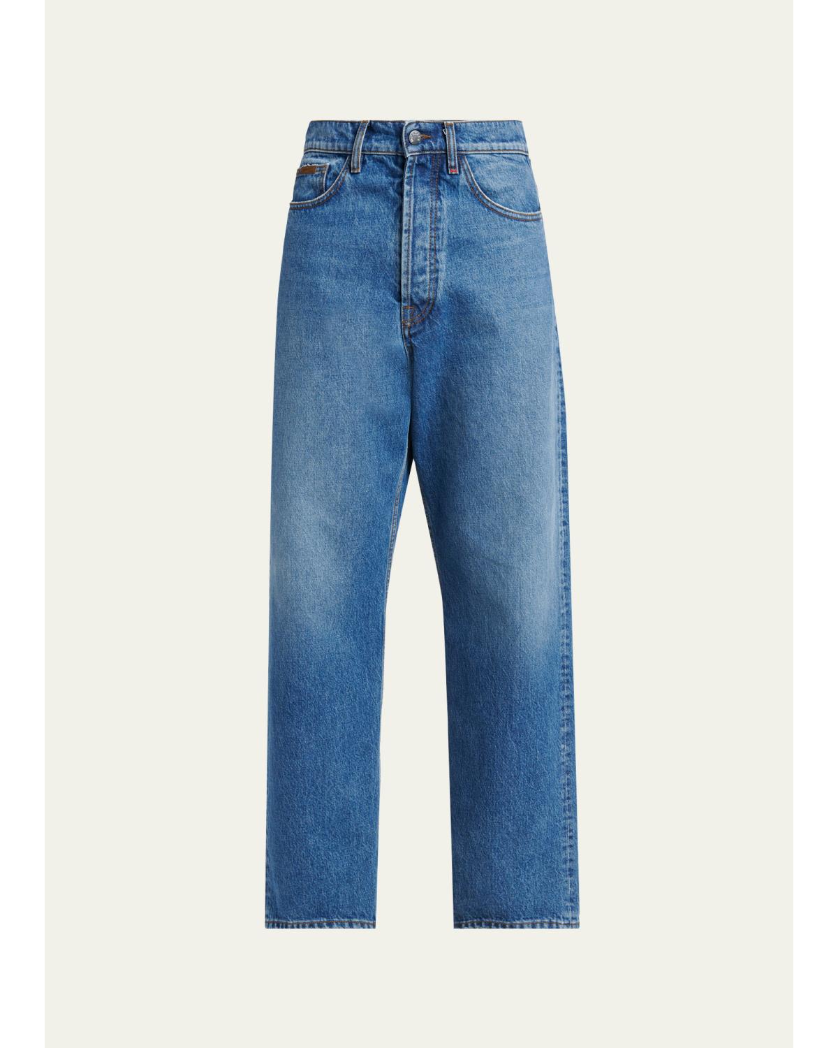 Men'S Washed Cotton Jeans