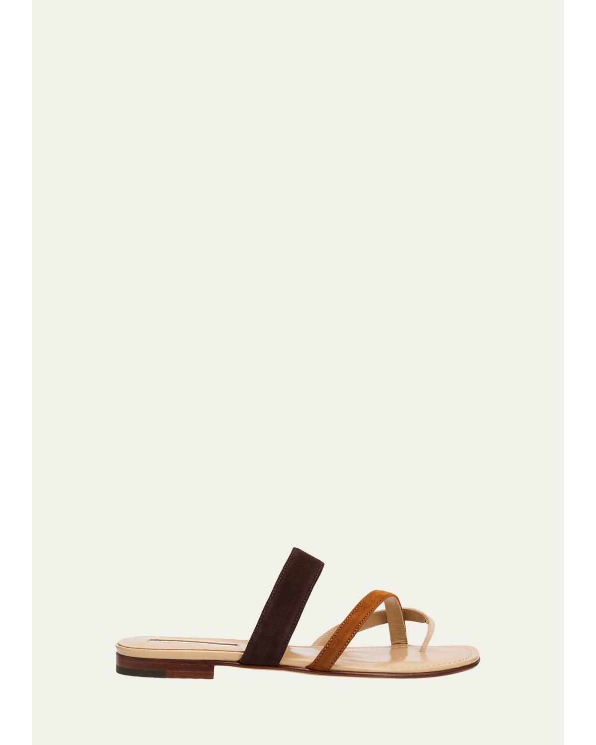 Susa Suede Crisscross Flat Sandals