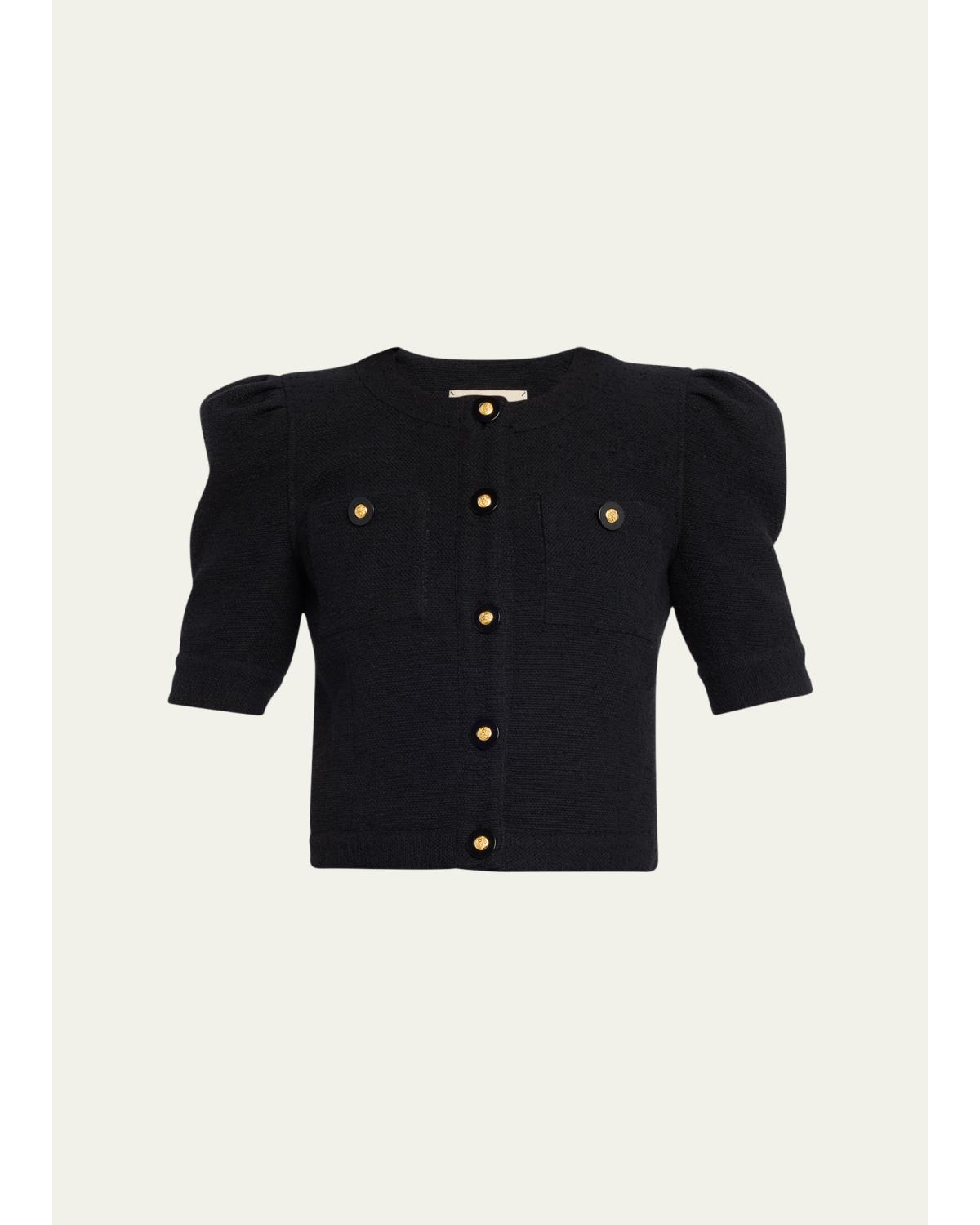 Allegra Tweed Short-Sleeve Top