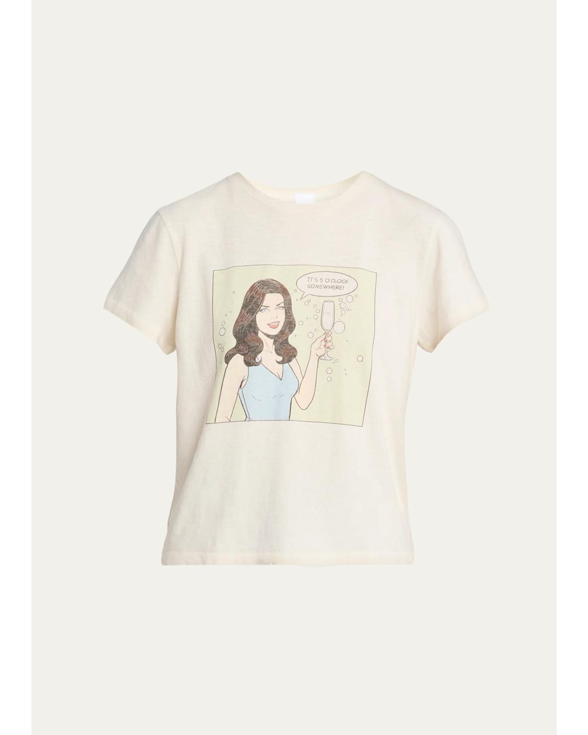 5 O'Clock Graphic-Print Cotton T-Shirt