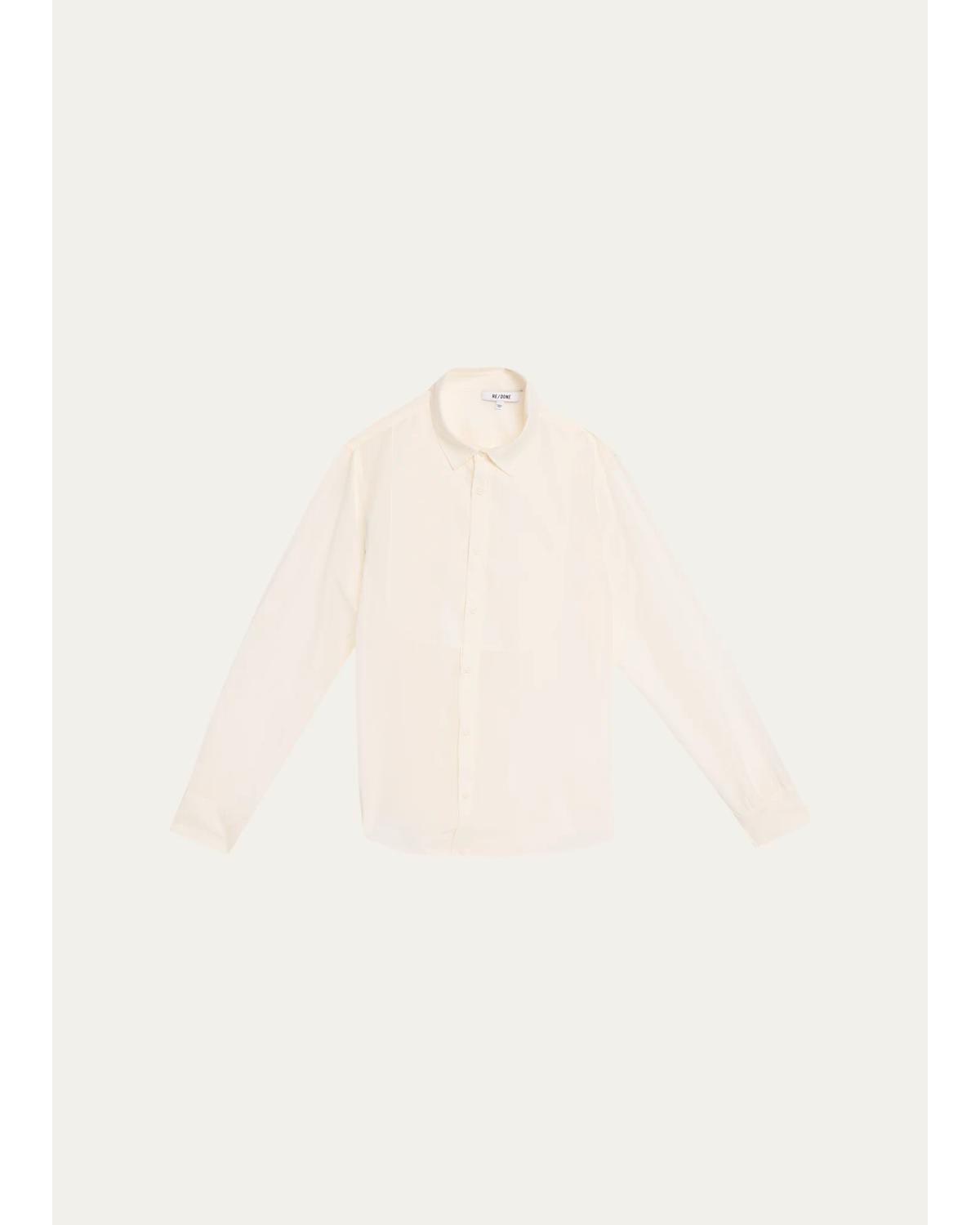 Dillon Cotton-Silk Voile Button-Front Shirt