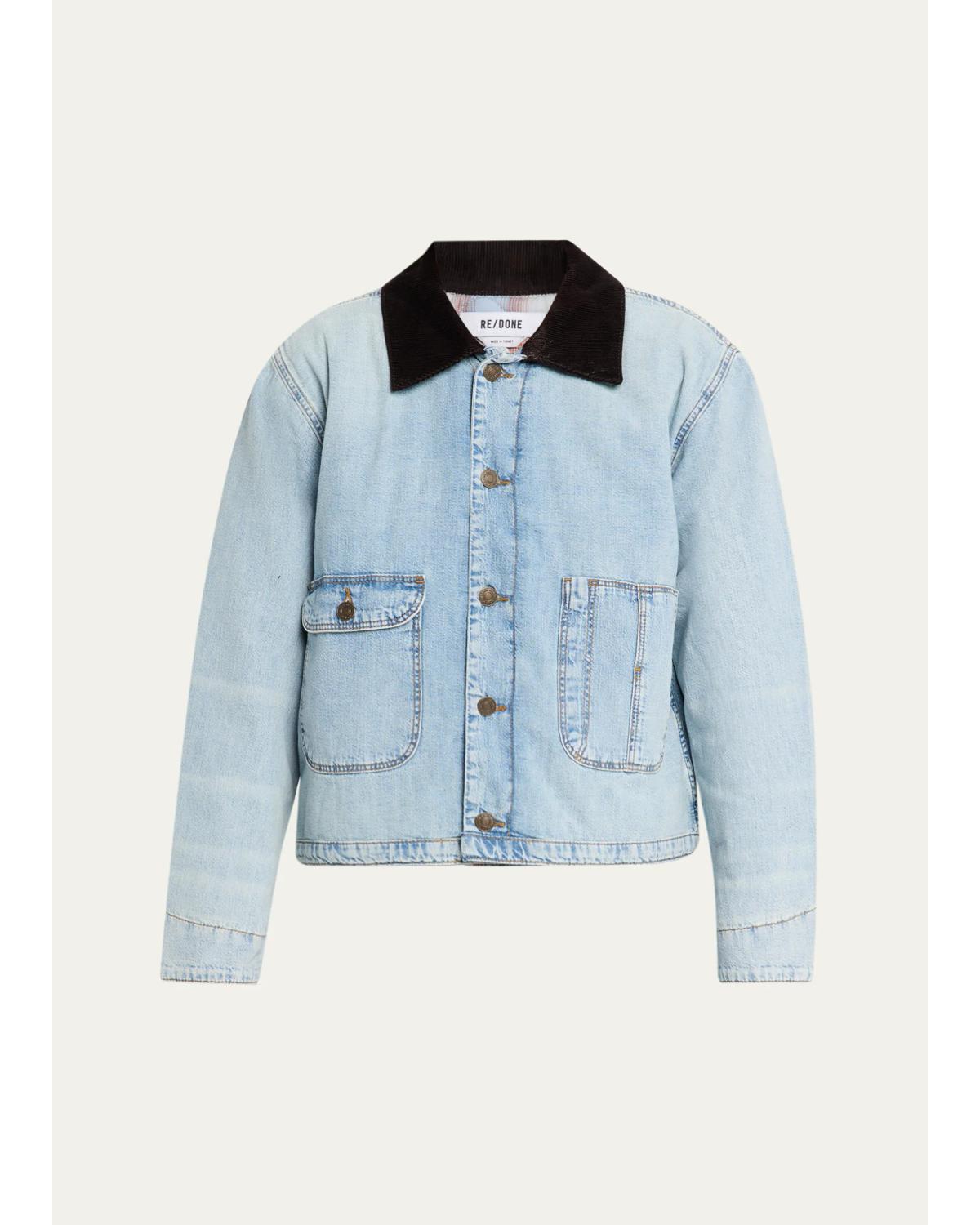 Canyon Corduroy-Collar Denim Jacket