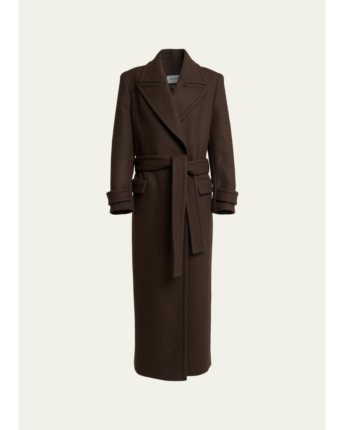 Belted Wool Oversized Long Coat