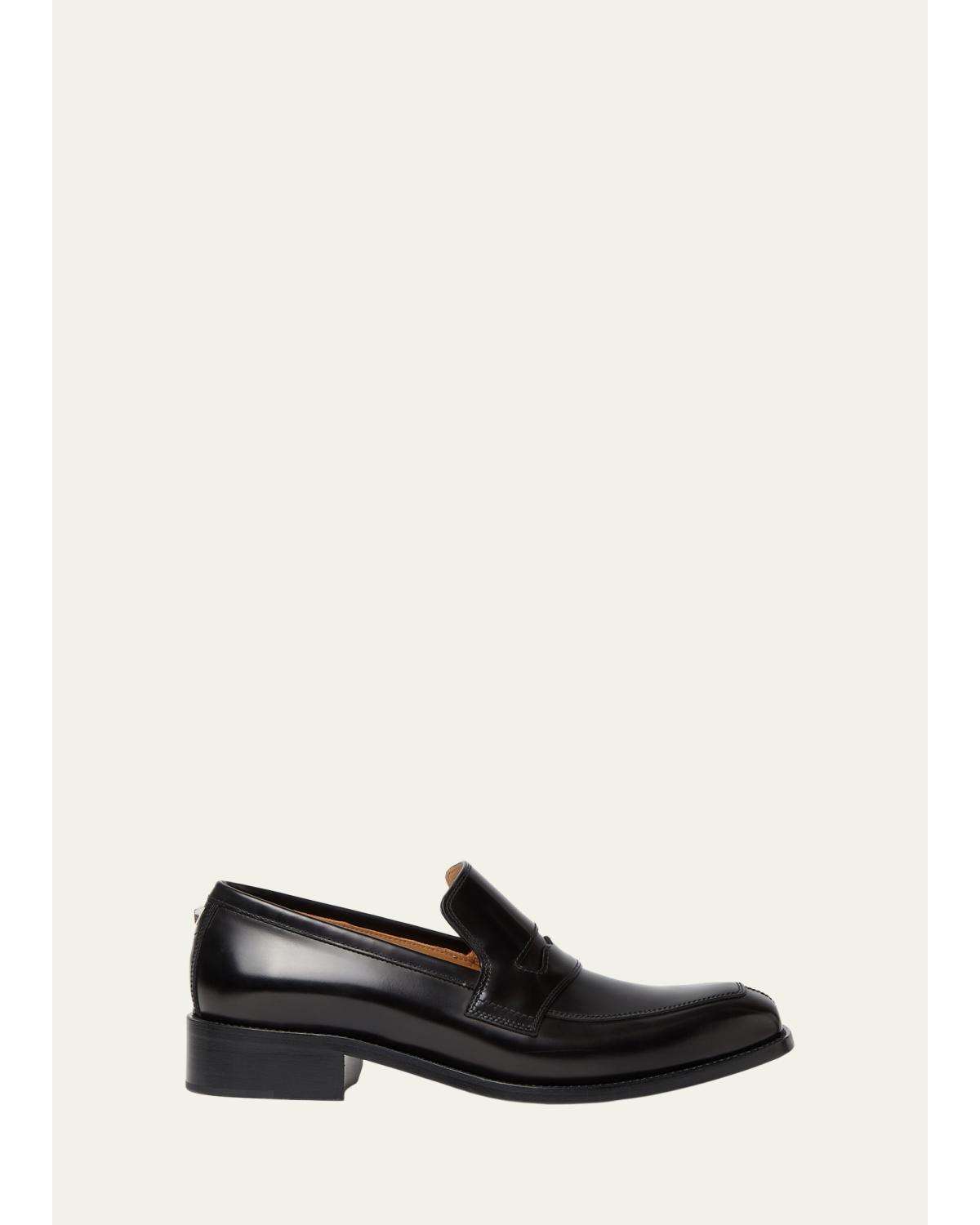 Men'S Double-O Leather Penny Loafers