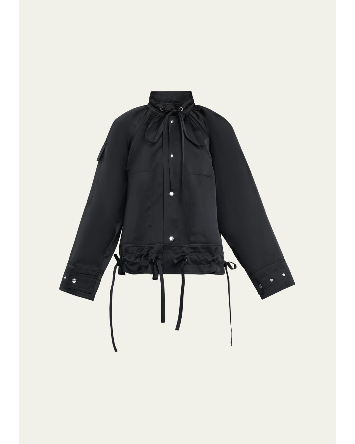 Tech Satin Stand-Collar Jacket