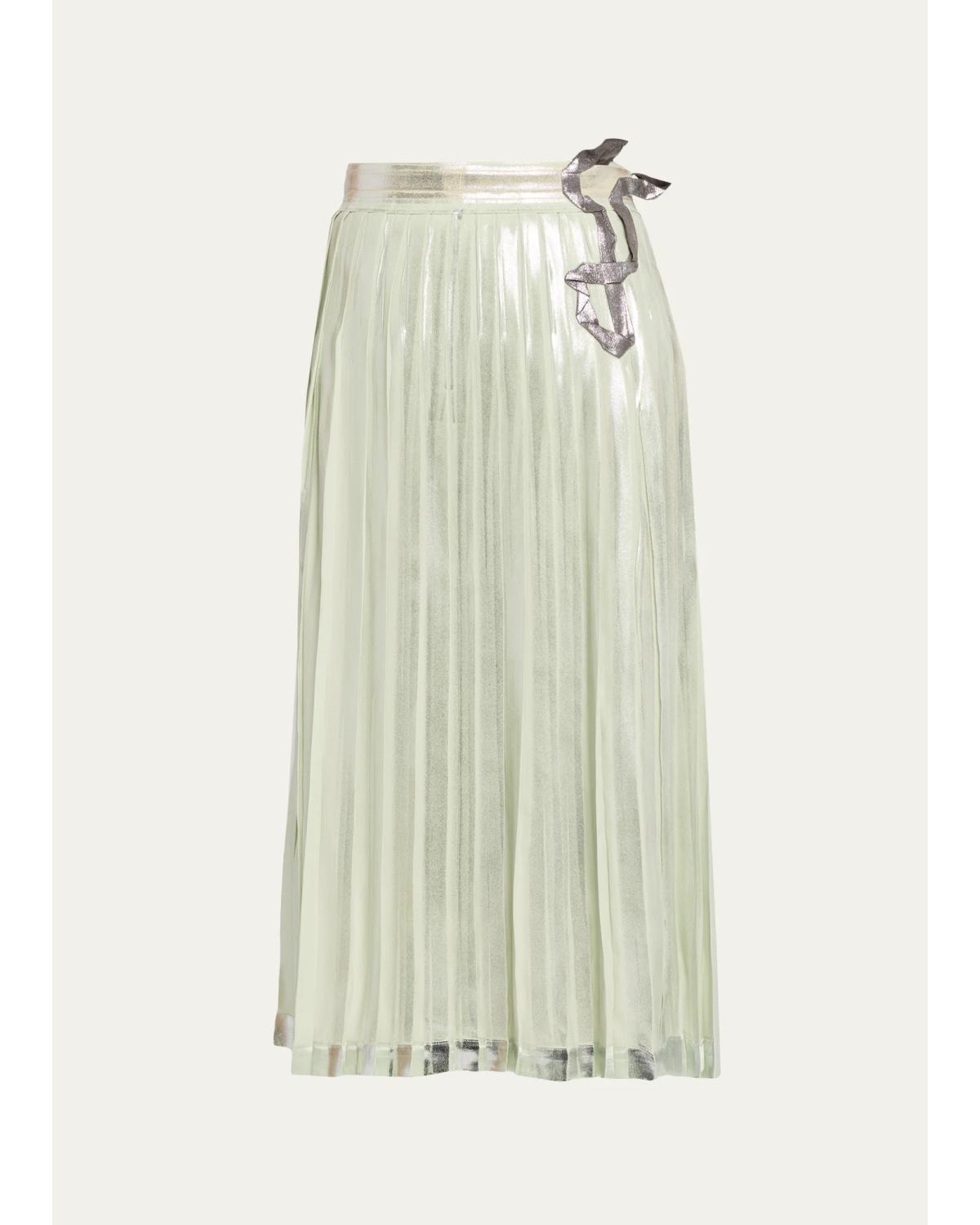 Foil Finished Pleated Midi