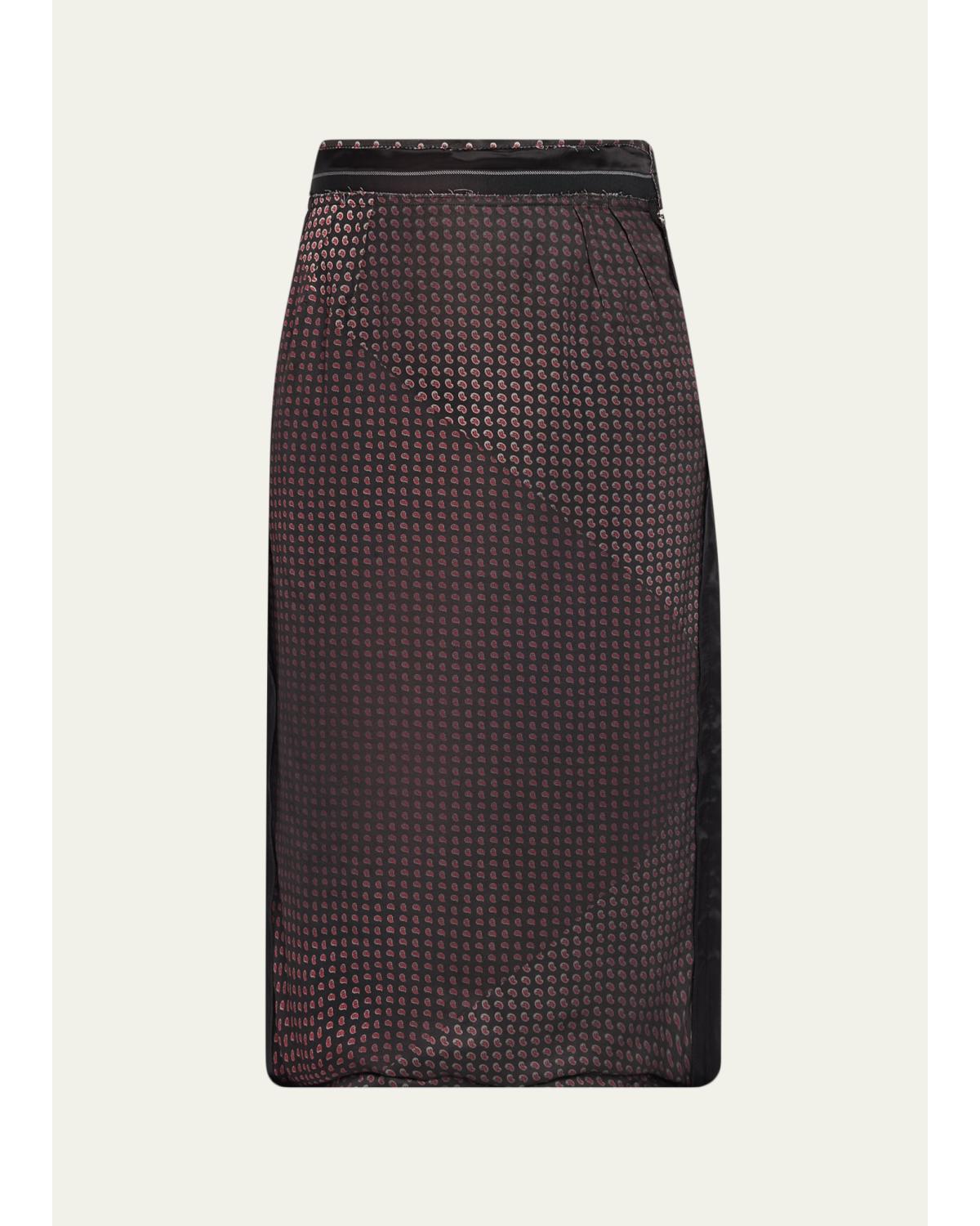 Paisley Print Midi Pencil Skirt
