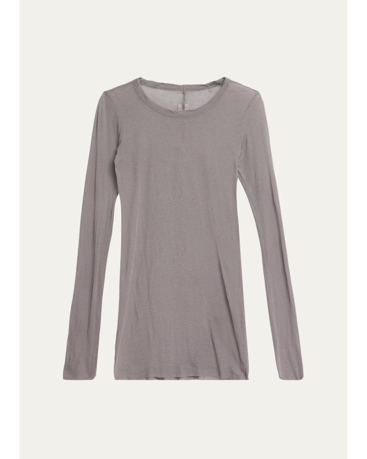 Long-Sleeve Rib Cotton T-Shirt