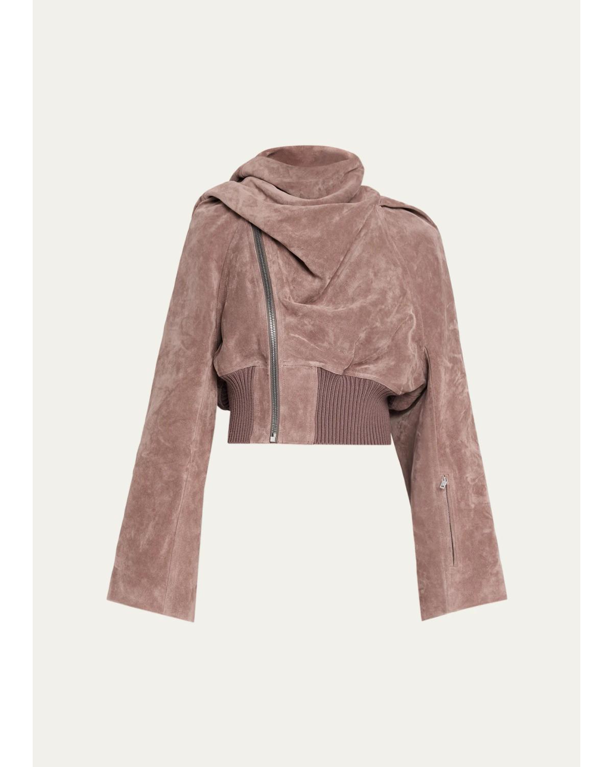 Scarf Cropped Flight Jacket