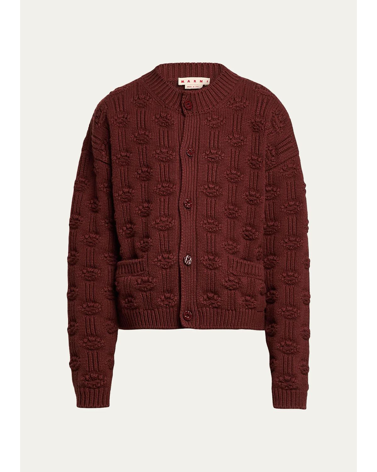 Men'S Wool And Cashmere Geometric-Jacquard Cardigan