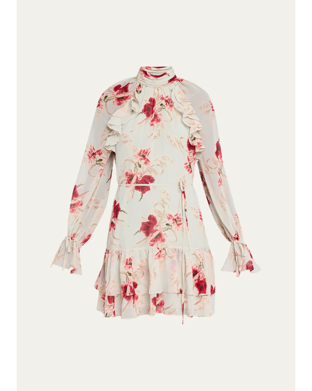 Sylvia Wilted Poppy Mini Dress