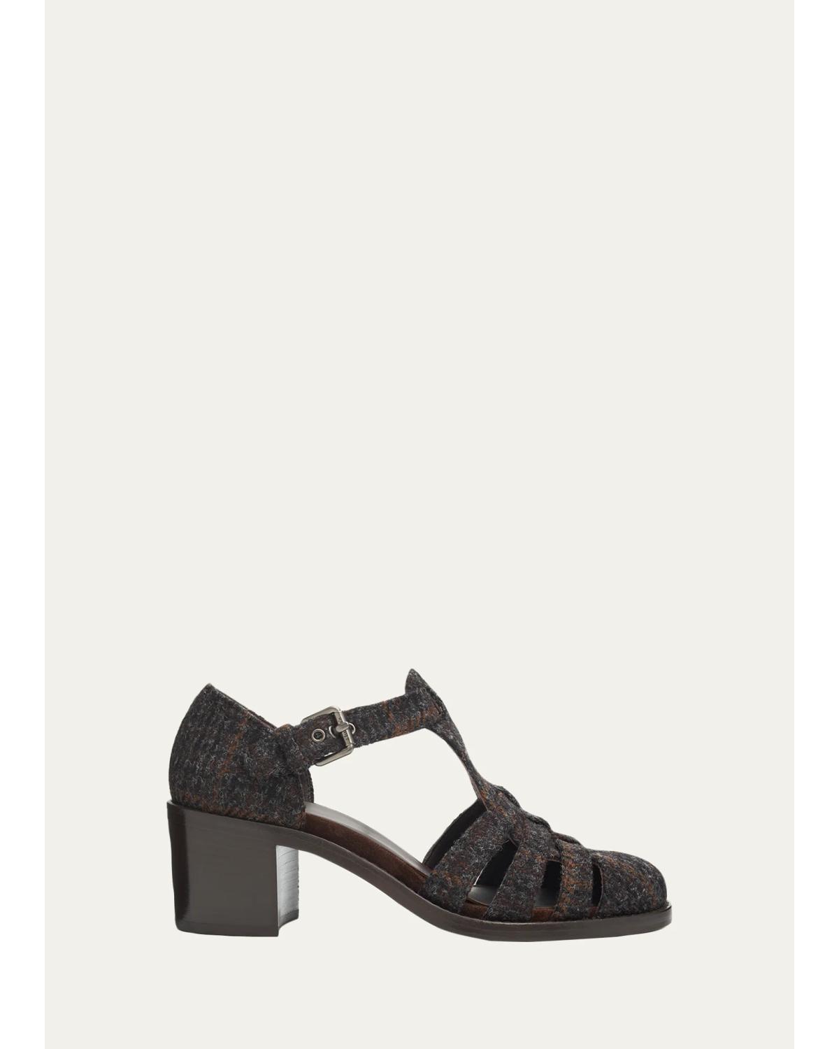50Mm Kelsey Plaid Tweed Fisherman Sandals