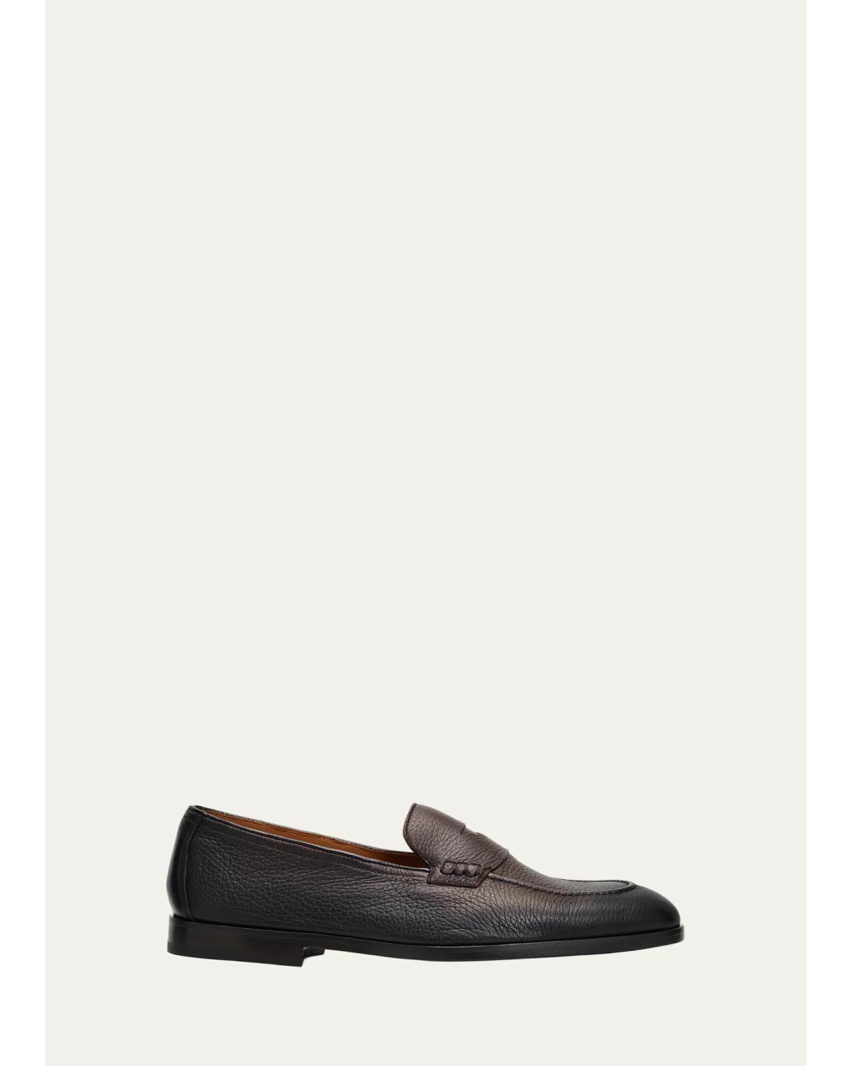 Men'S Stresa Deerskin Leather Penny Loafers