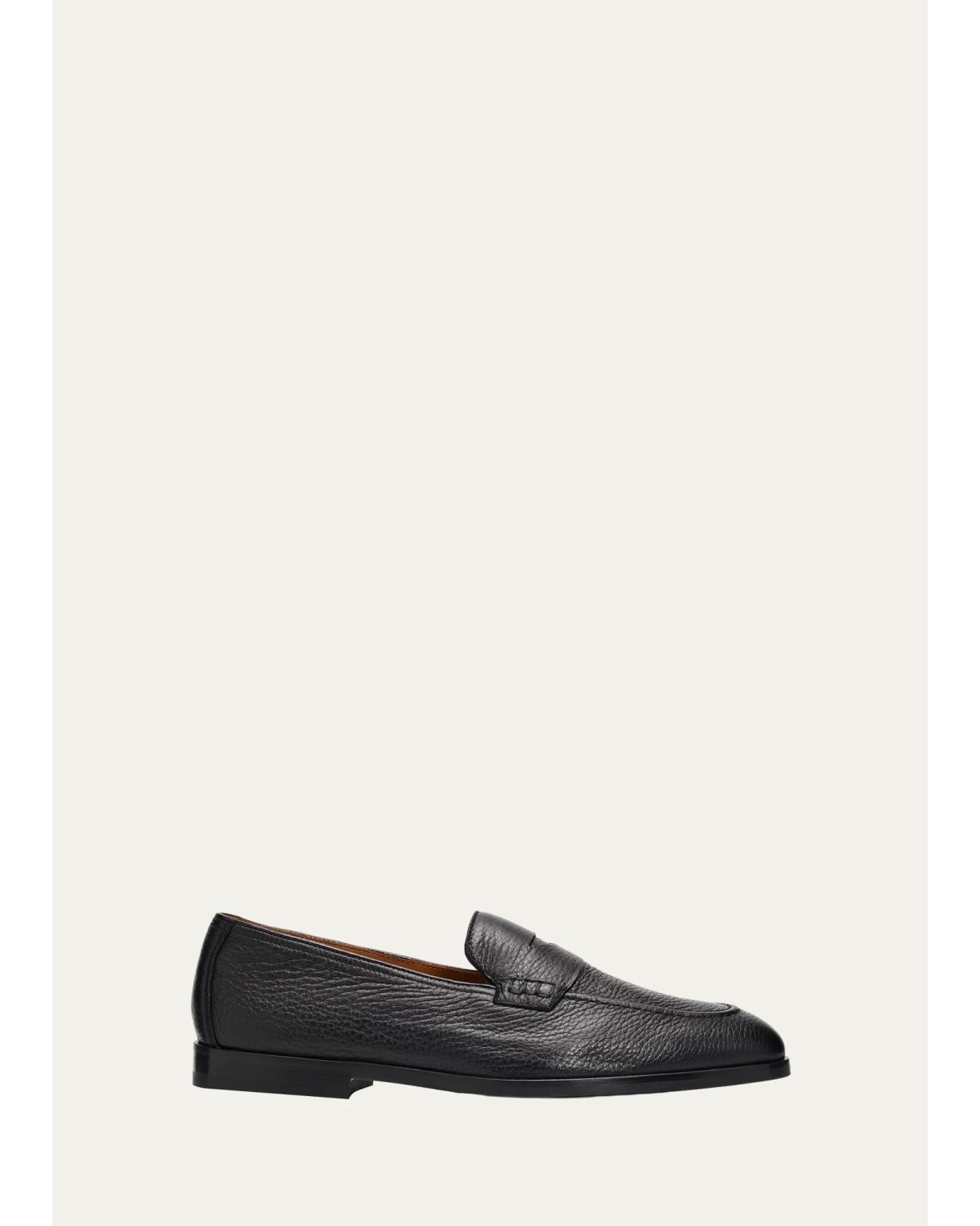 Men'S Stresa Deerskin Leather Penny Loafers