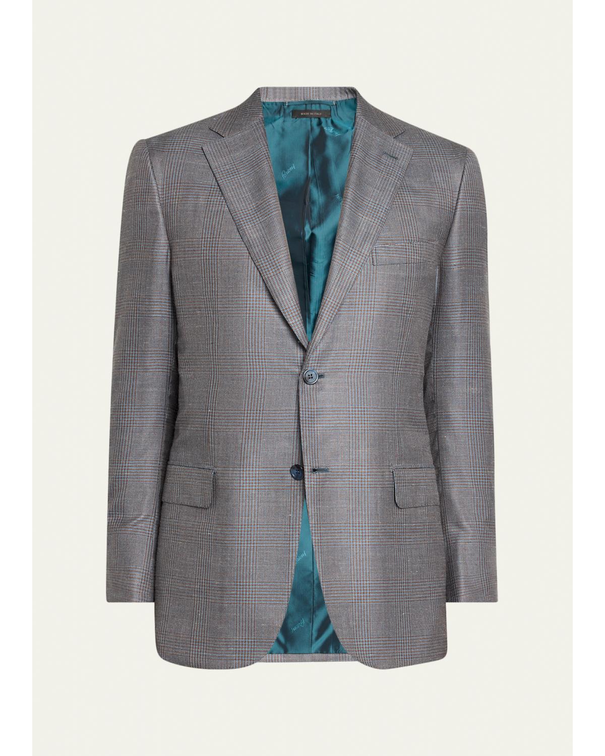 Men'S Prince Of Wales Single-Breasted Sport Coat