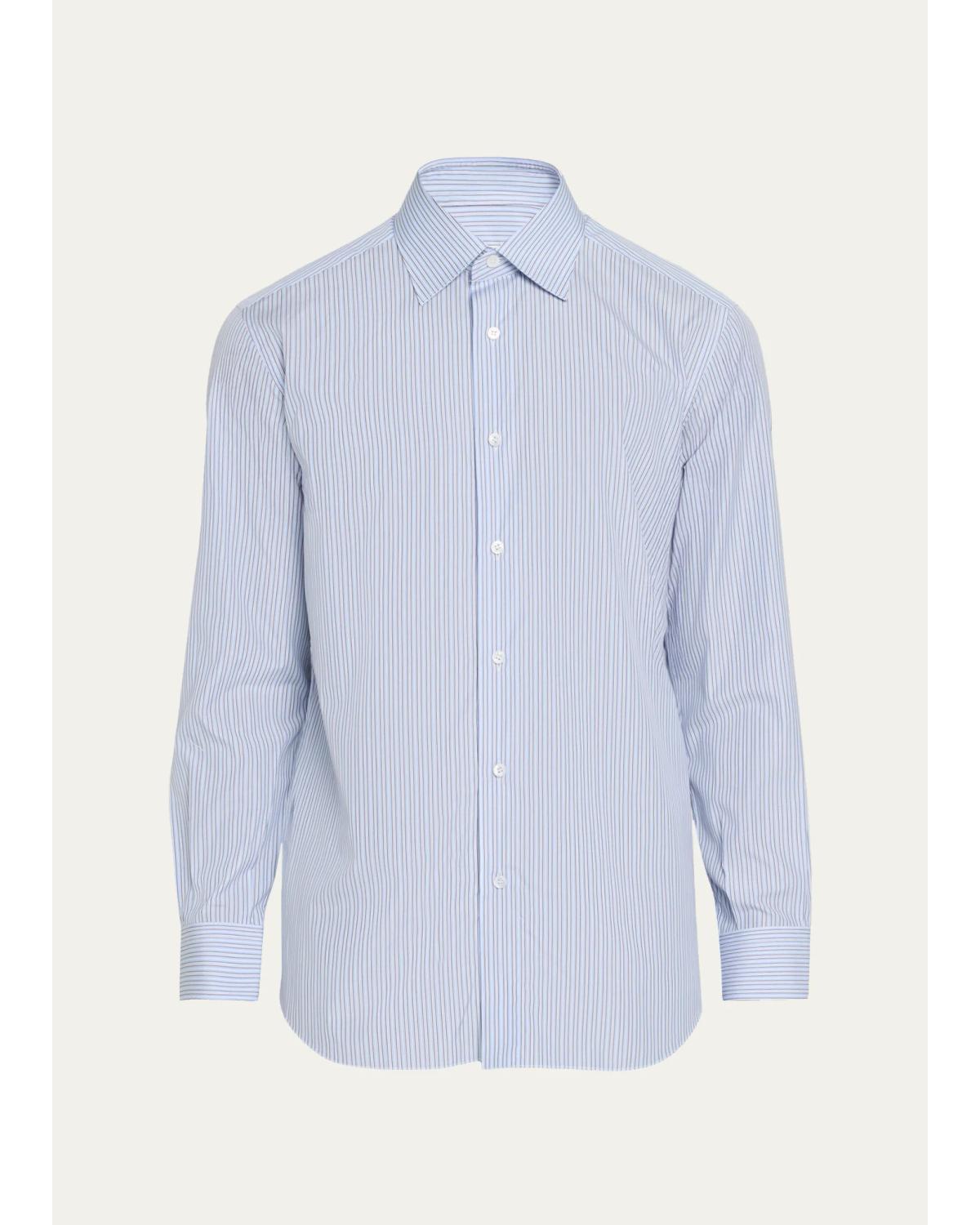 Men'S Fine-Stripe Cotton Sport Shirt