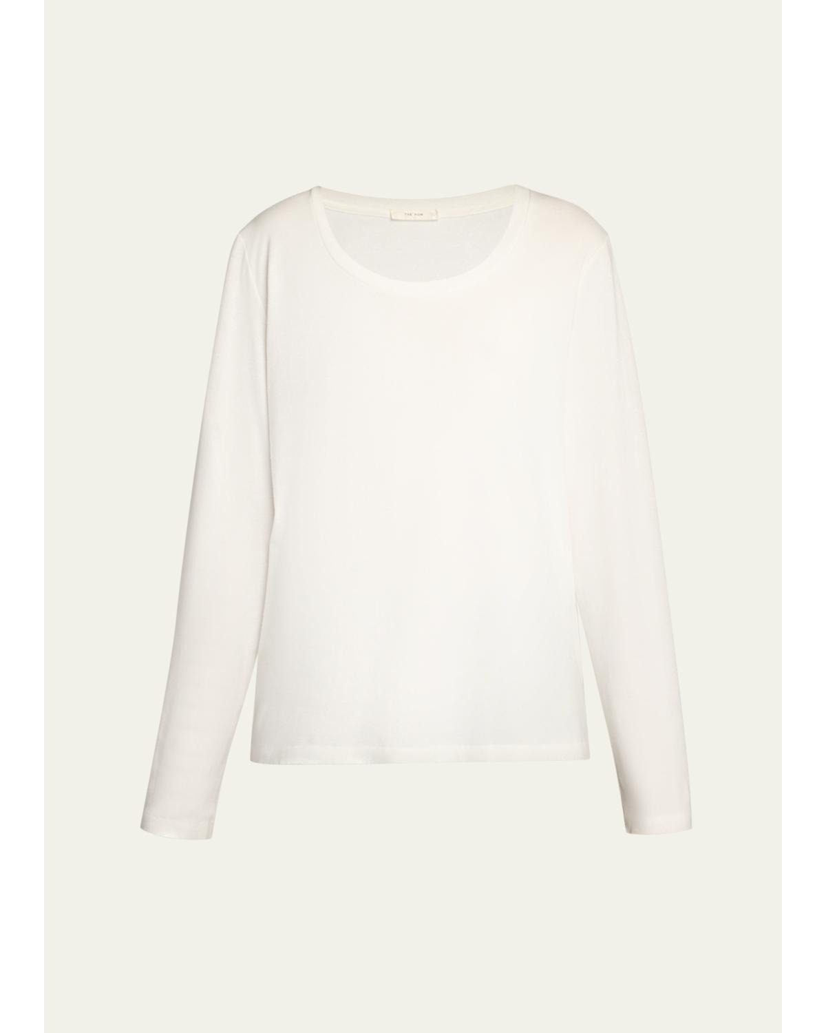 Kalto Scoop-Neck Cotton Jersey Long-Sleeve T-Shirt