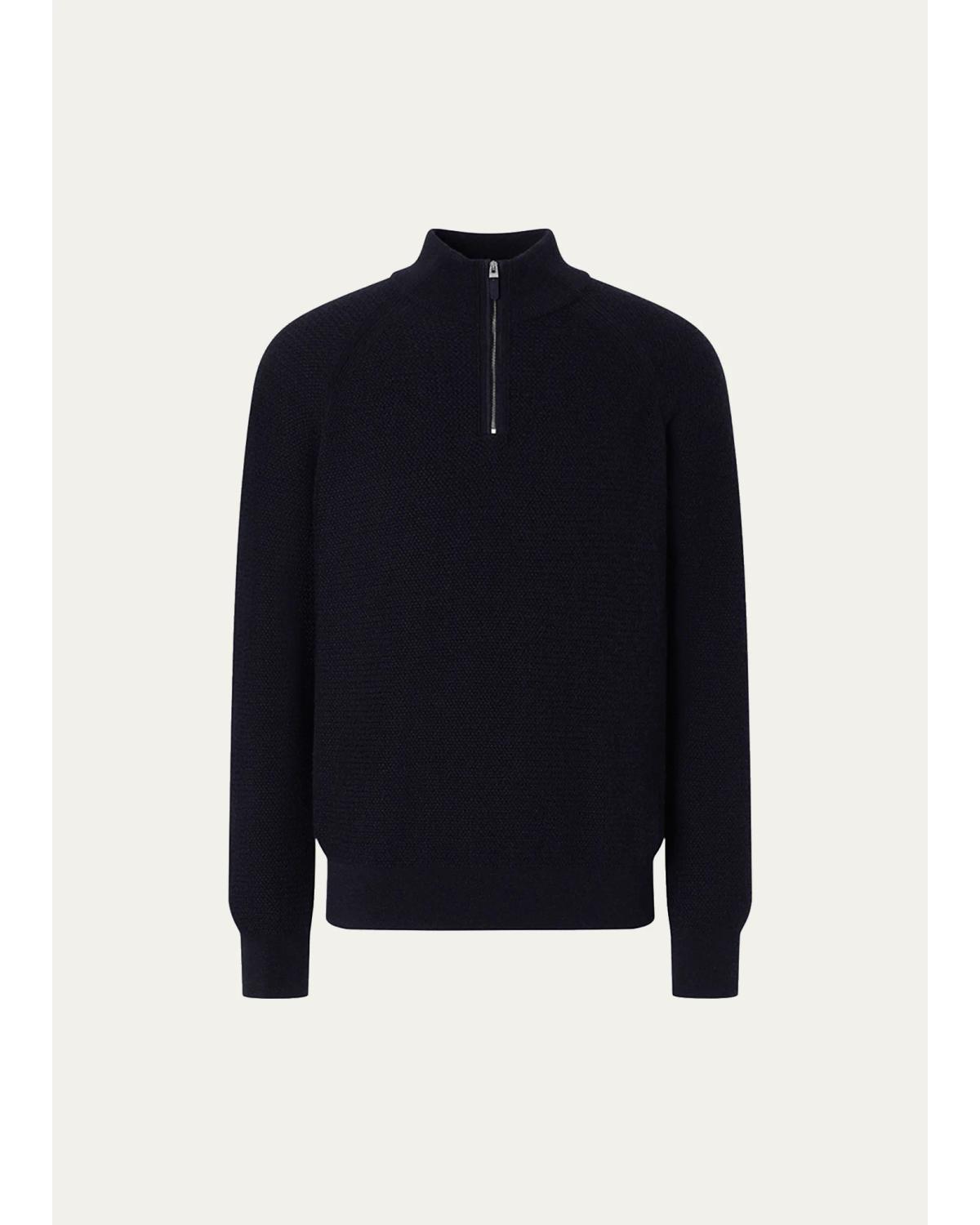 Men'S Cashmere Texture-Knit Quarter-Zip Sweater