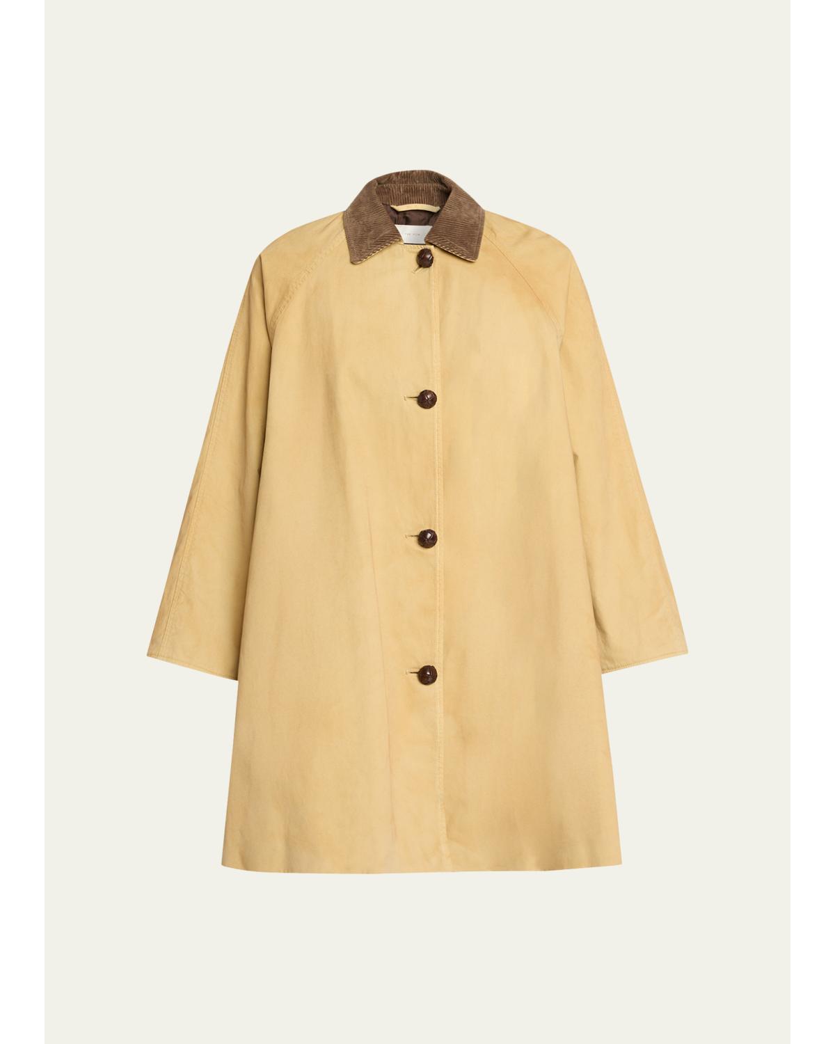 Ina Corduroy Collar Single-Breasted Car Coat