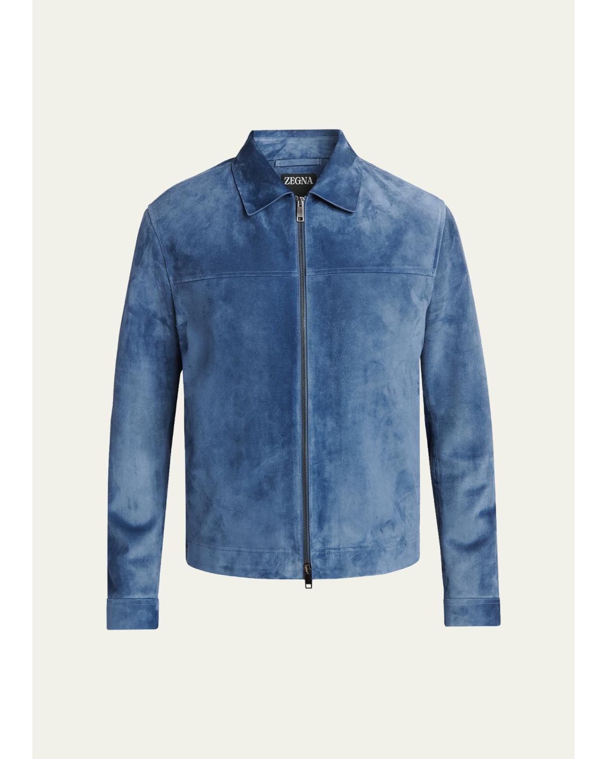 Men'S Suede Full-Zip Blouson