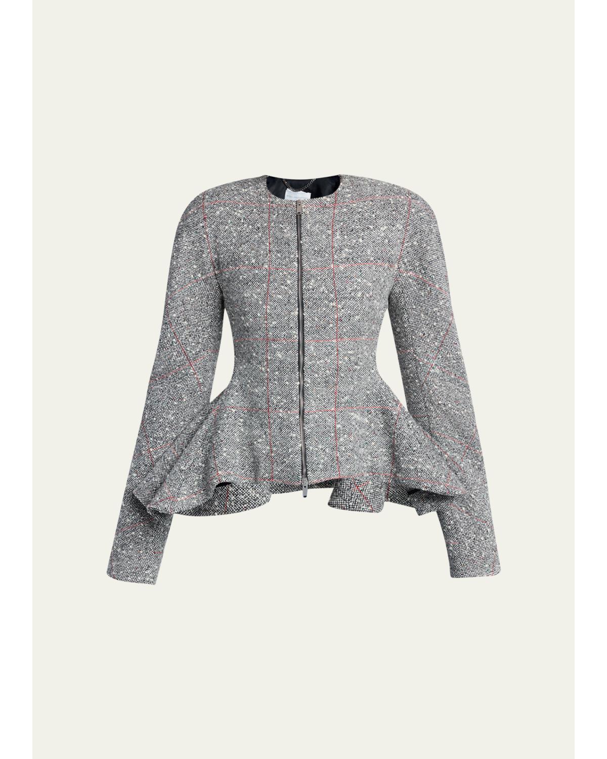 Speckled Wool-Blend Tweed Jacket
