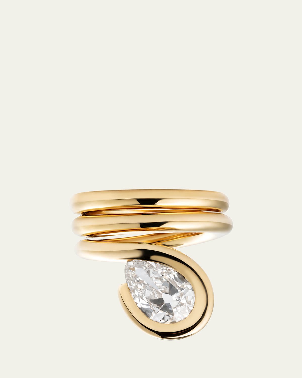 Mason and Books 14K Coiled Lasso Ring with Diamond