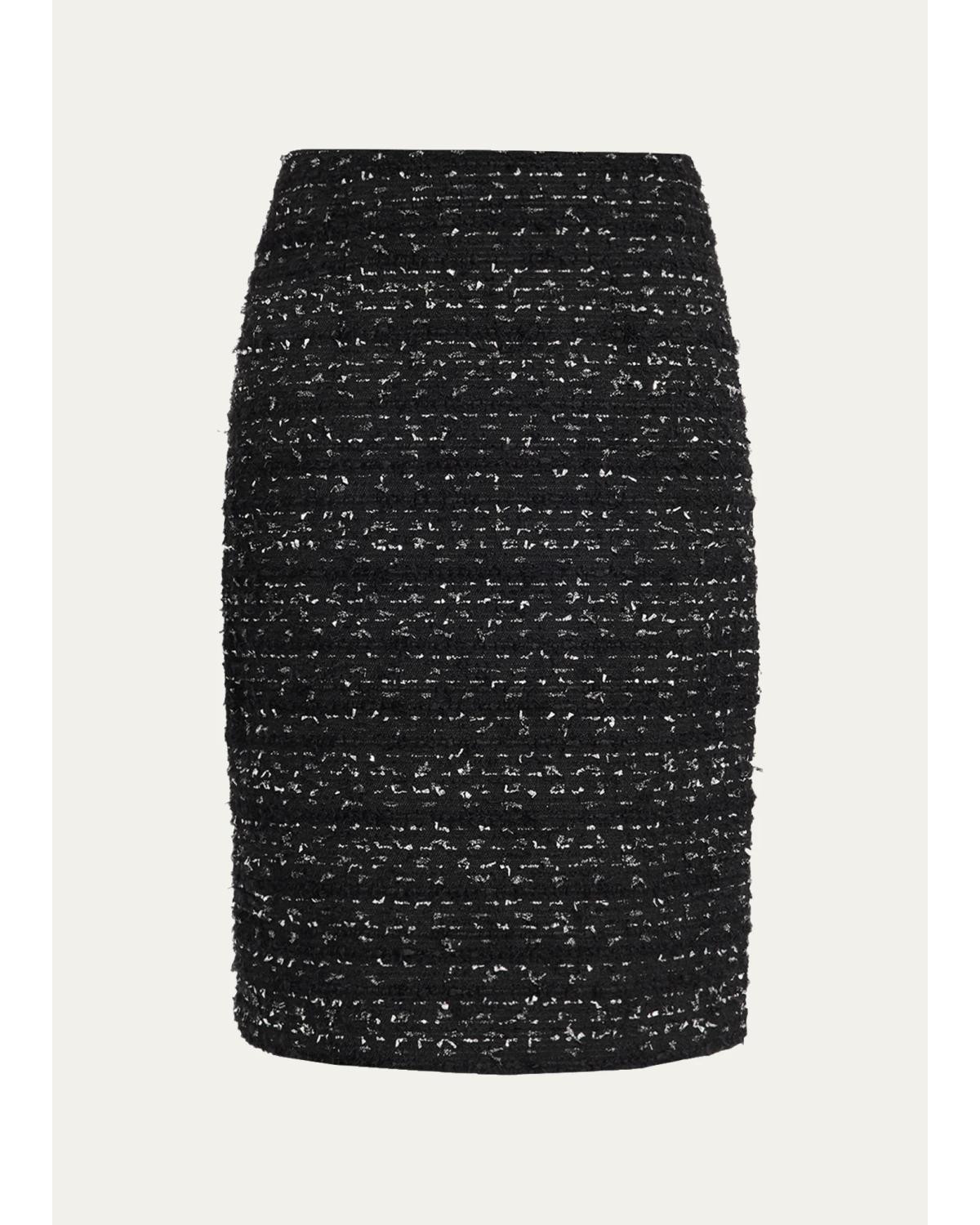 Tweed Knee-Length Pencil Skirt