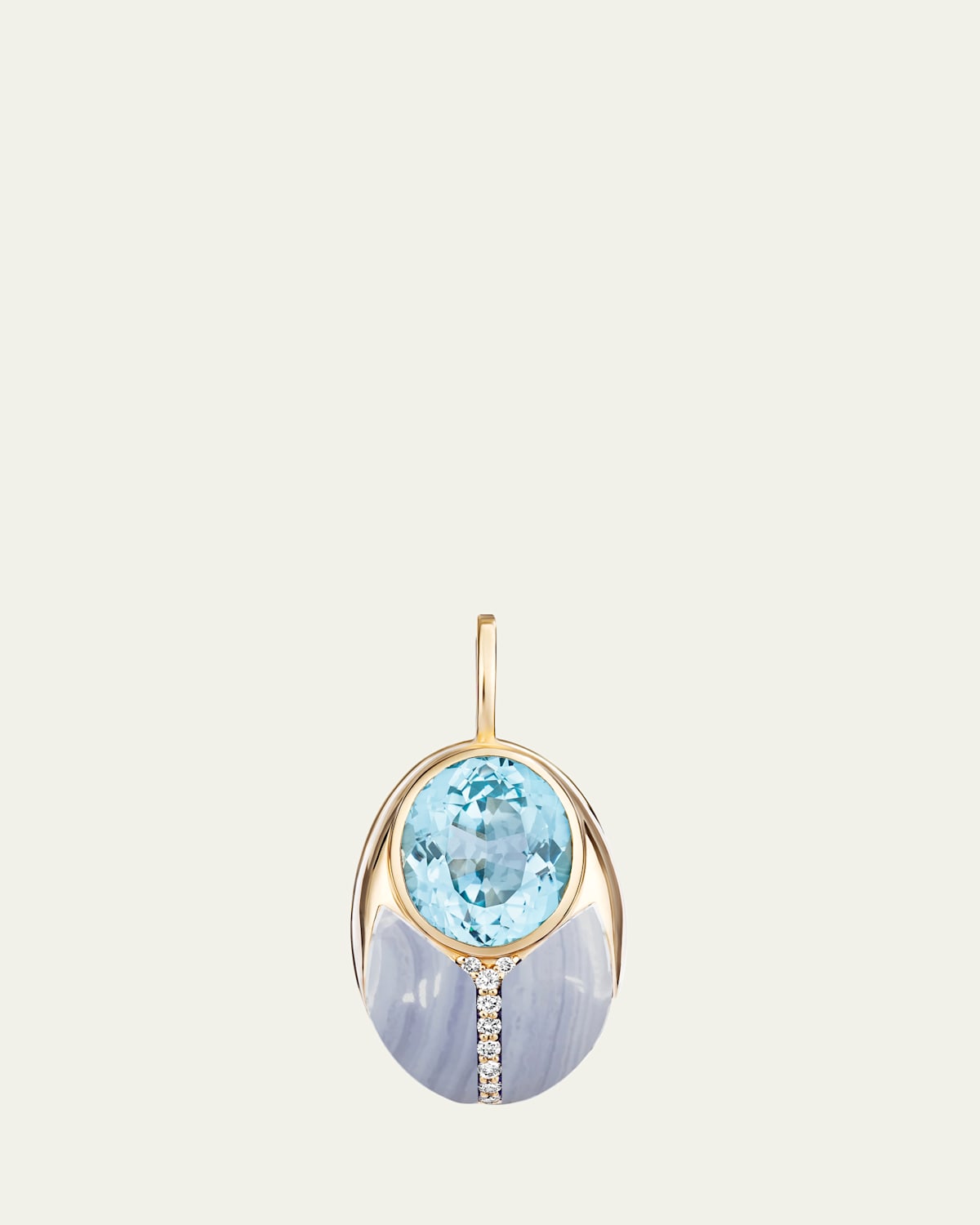 Mason and Books 14K Big Love Bug Pendant with Blue Topaz and Agate