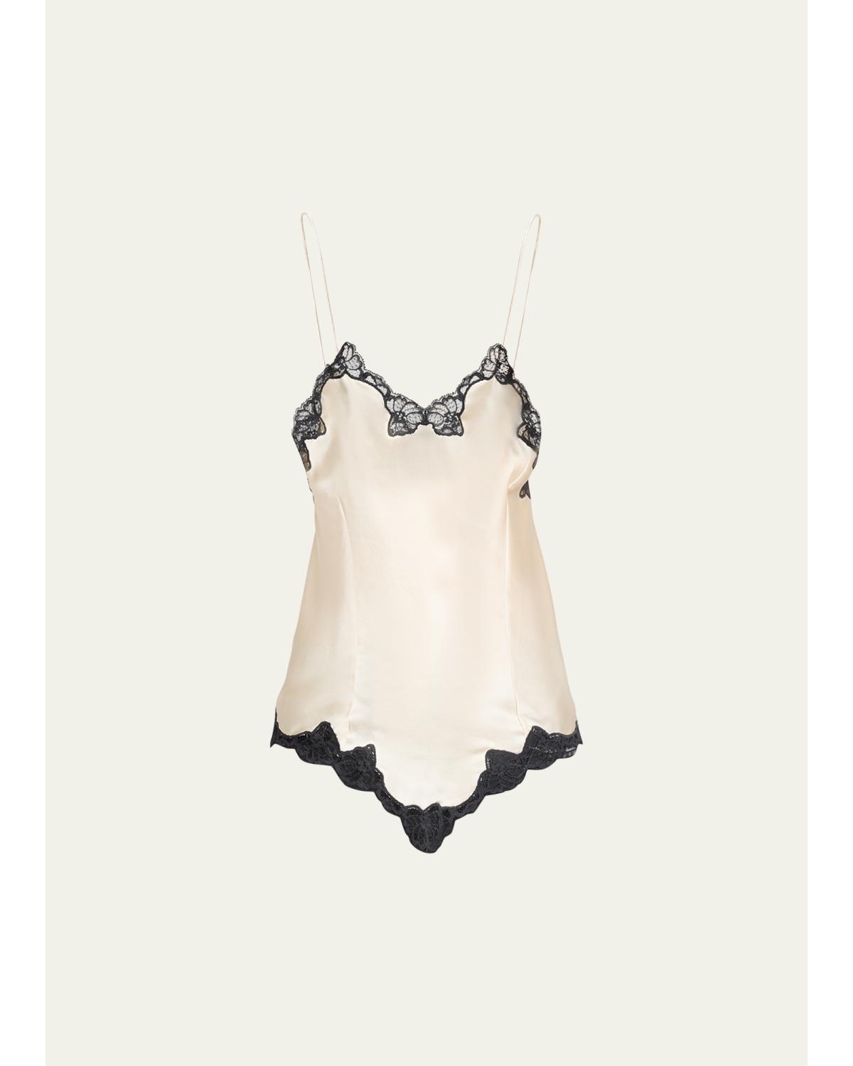 Amael Lace-Trim Silk Cami Top