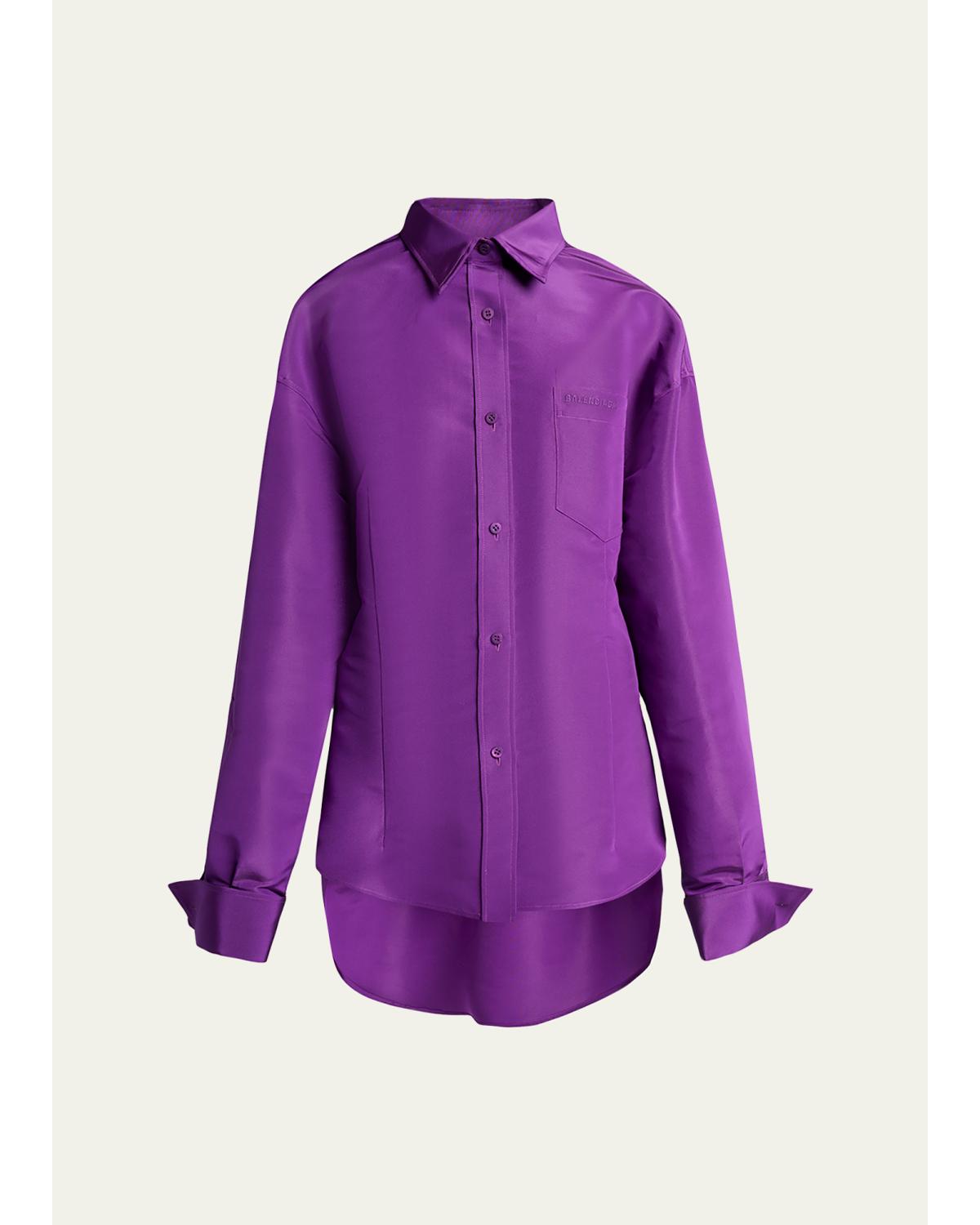 Faille Cocoon Button-Down Shirt